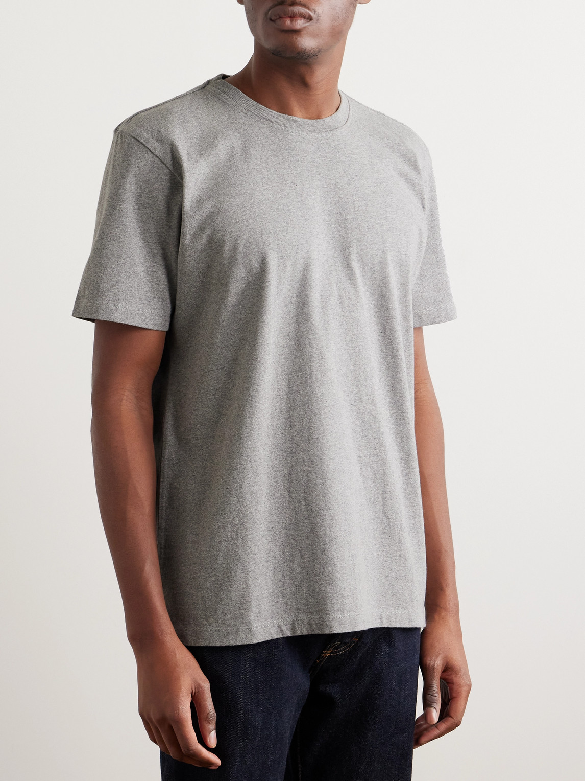 Shop Frame Cotton-jersey T-shirt In Gray