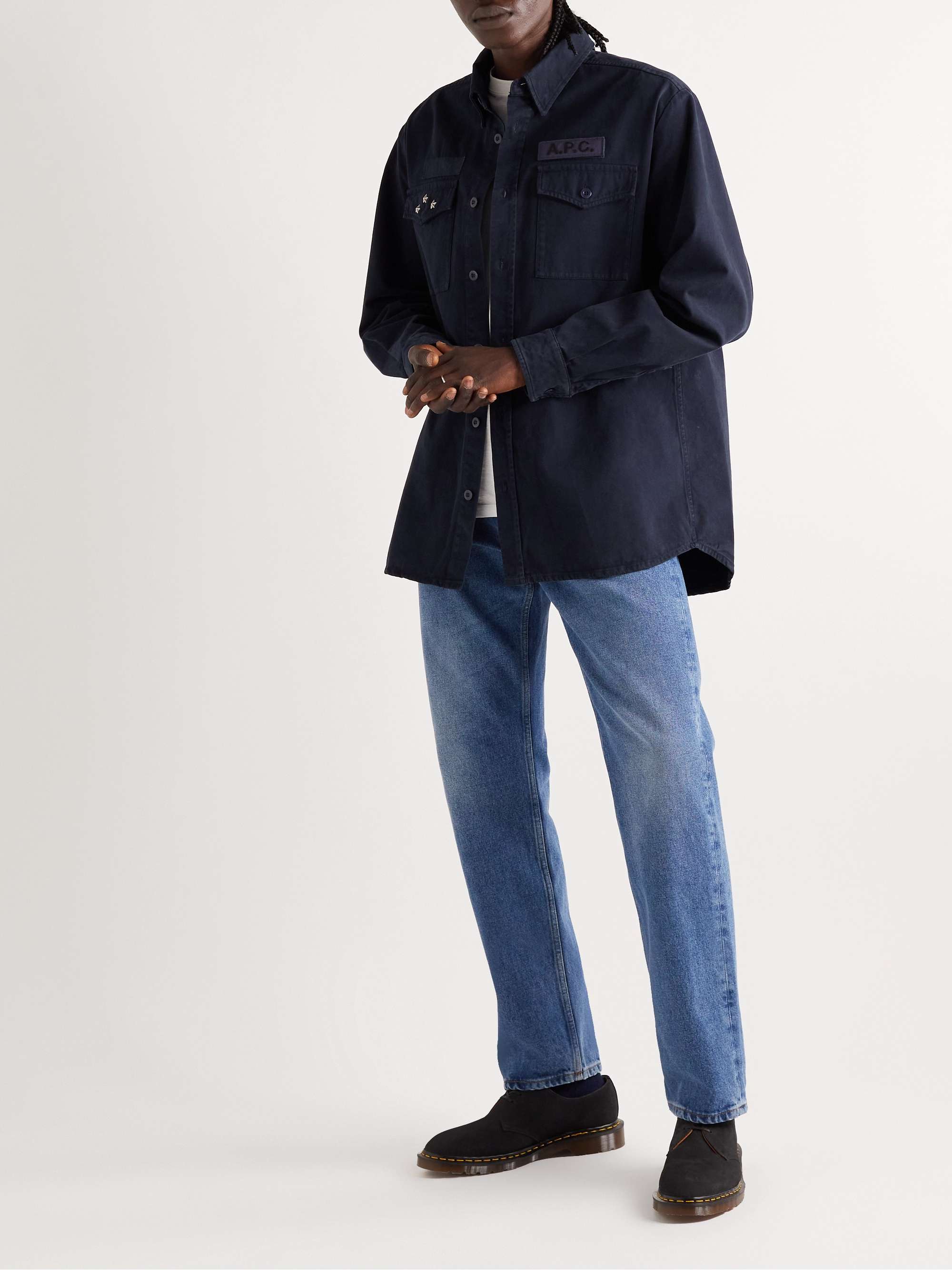 A.P.C. Embellished Cotton-Twill Overshirt