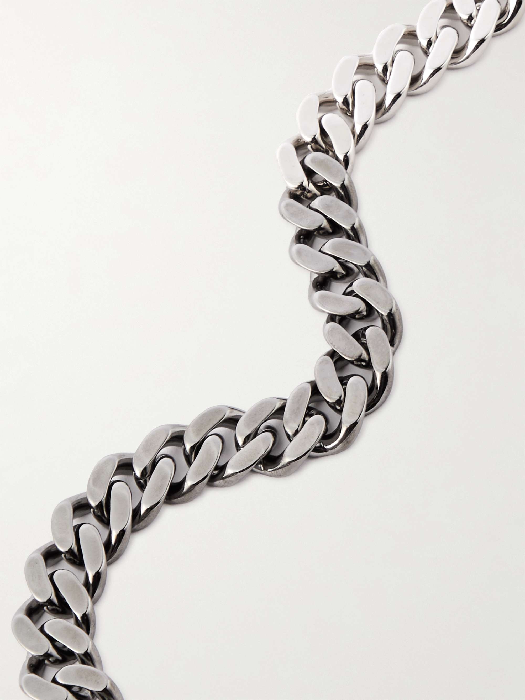 Silver and Gunmetal-Tone Chain Necklace