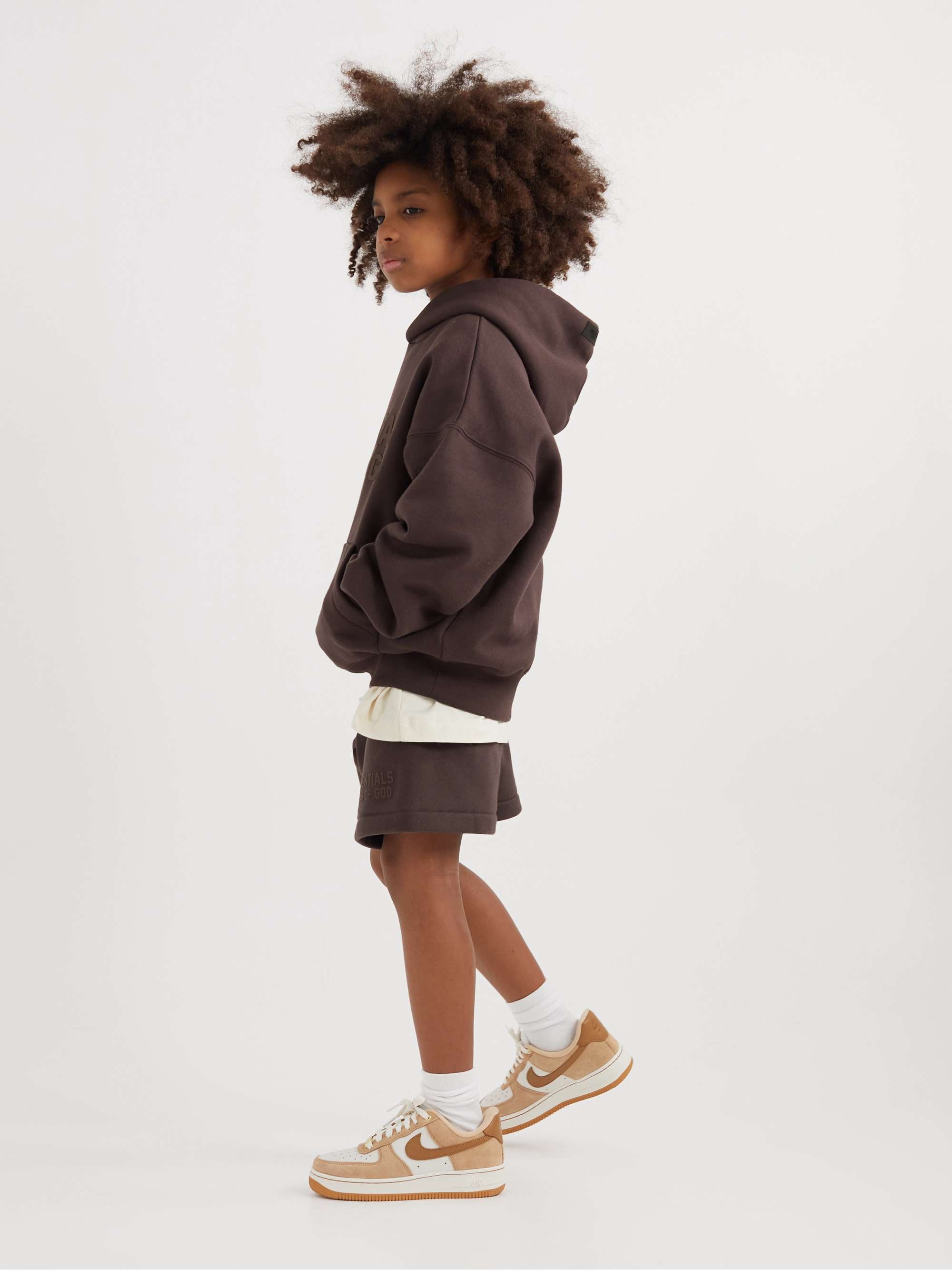 FEAR OF GOD ESSENTIALS KIDS Logo-Appliquéd Cotton-Blend Jersey Drawstring Shorts