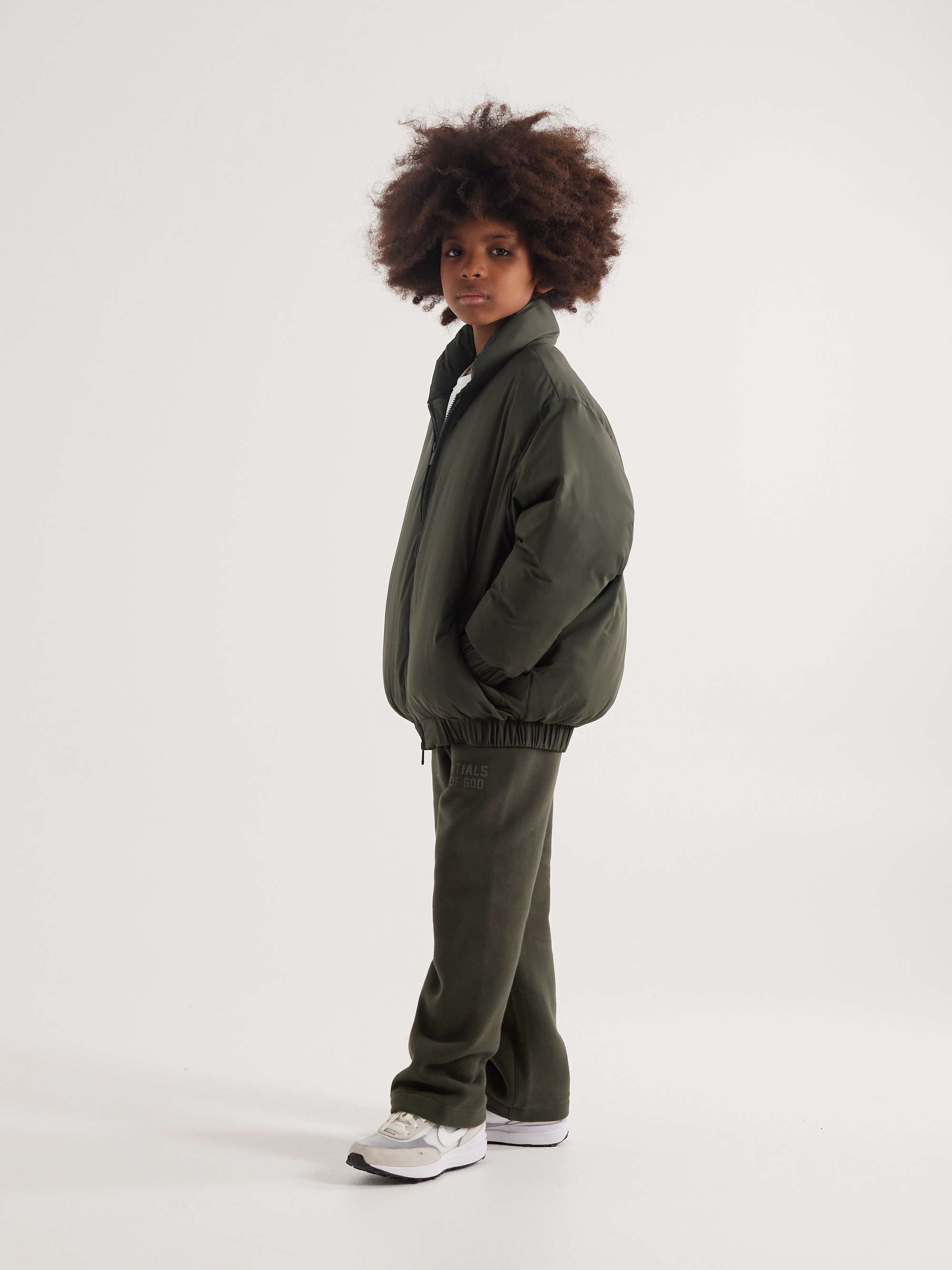 FEAR OF GOD ESSENTIALS KIDS Logo-Appliquéd Cotton-Blend Jersey Sweatpants
