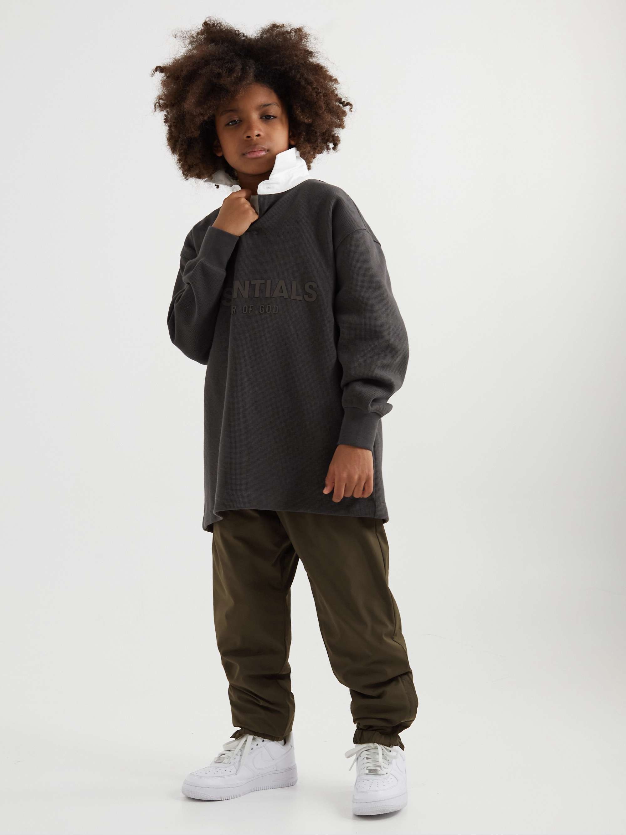 FEAR OF GOD ESSENTIALS KIDS Tapered Logo-Appliquéd Stretch-Shell Track ...