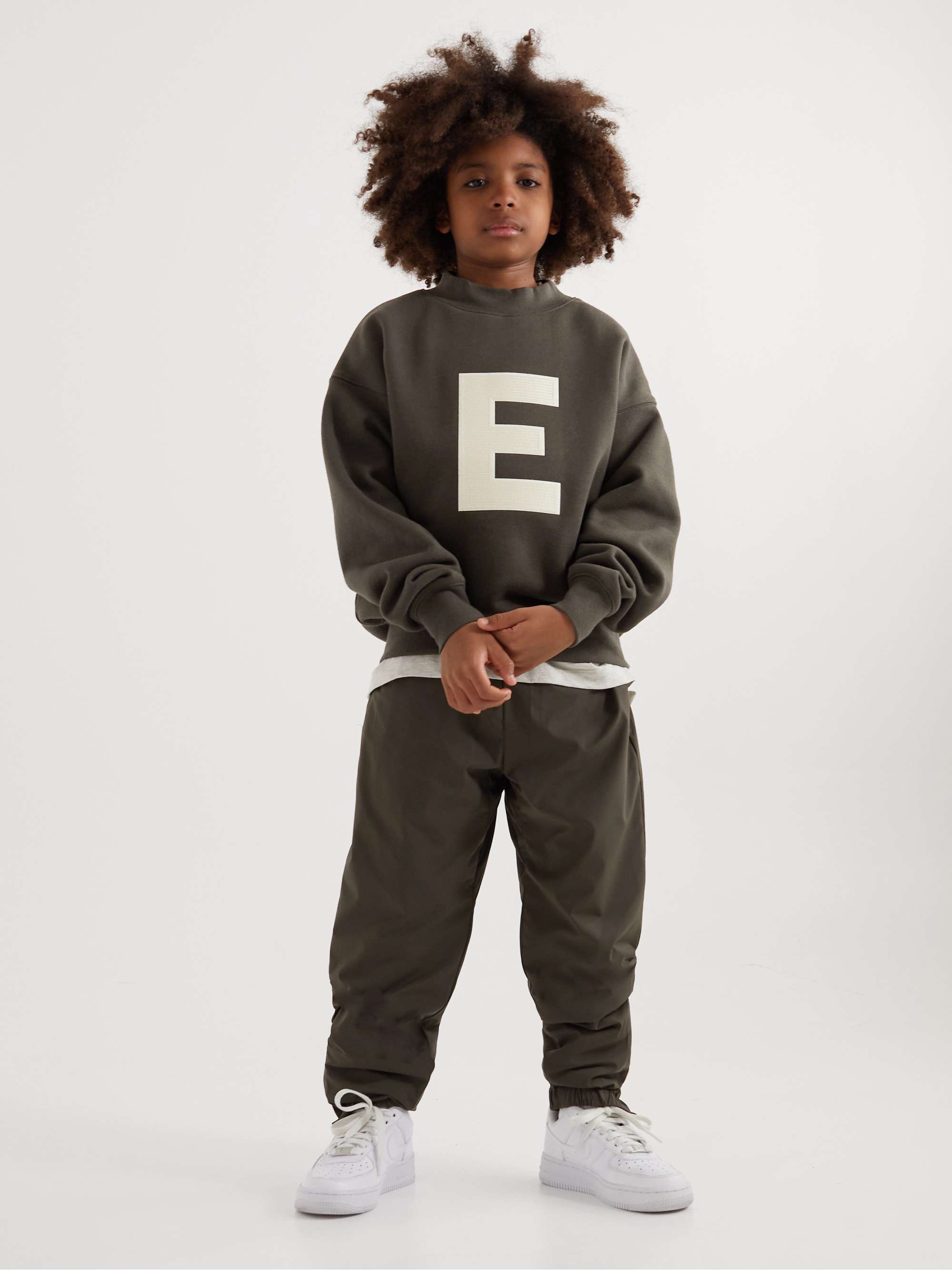 FEAR OF GOD ESSENTIALS KIDS Logo-Appliquéd Cotton-Blend Jersey Sweatshirt