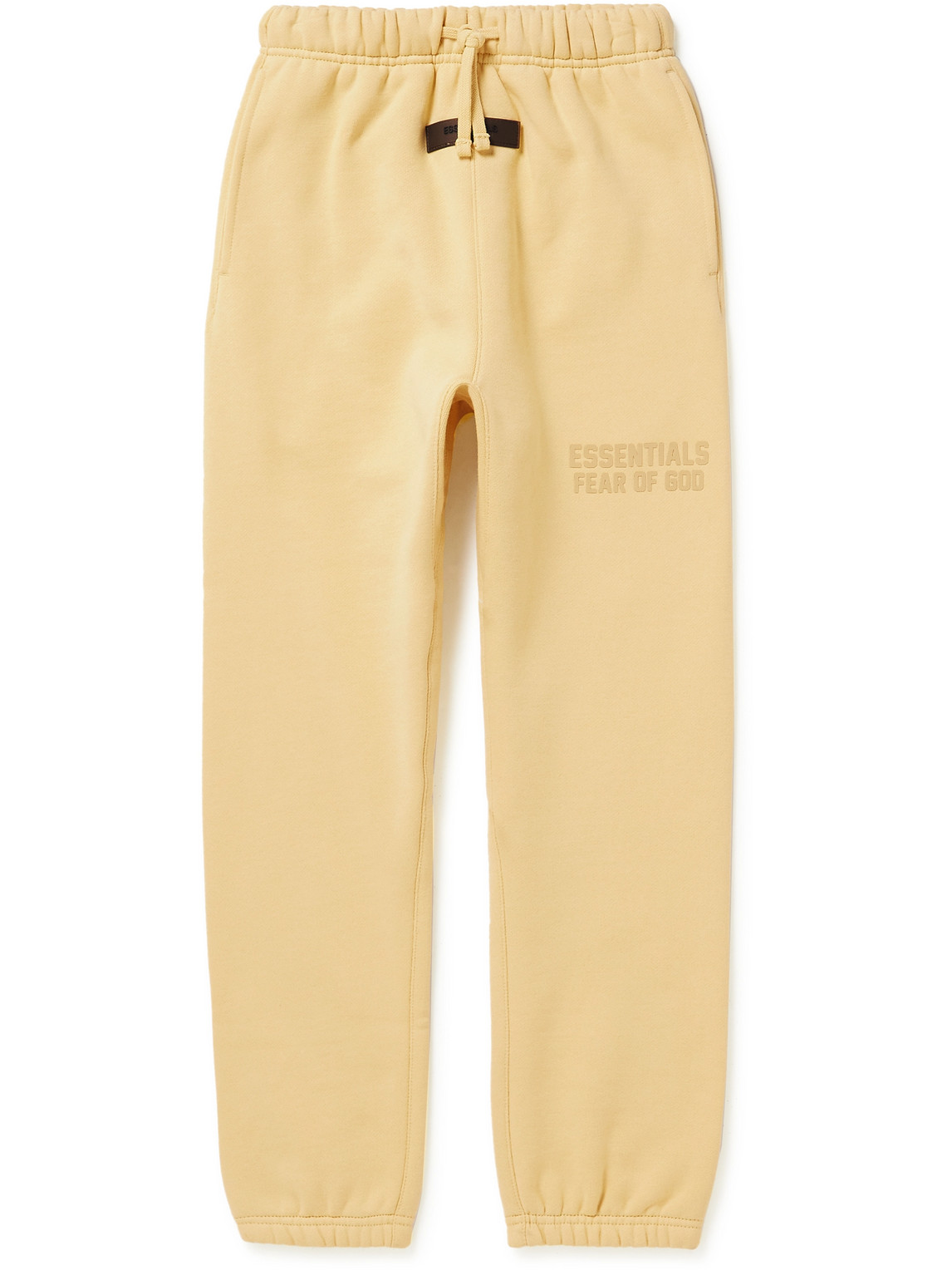 Essentials Logo-appliquéd Cotton-blend Jersey Sweatpants In Light Tuscan Yellow