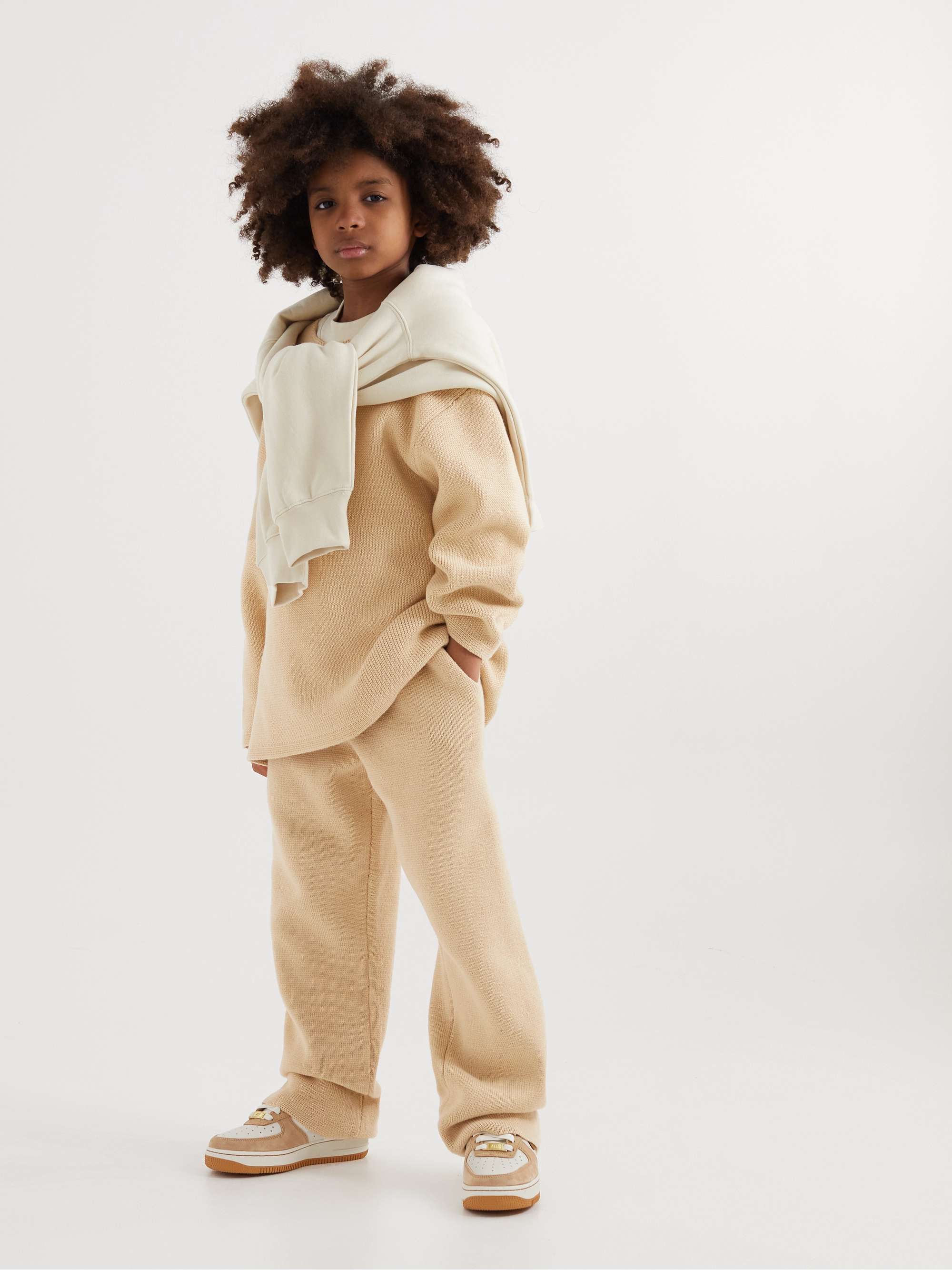 FEAR OF GOD ESSENTIALS KIDS Logo-Appliquéd Cotton-Blend Sweater
