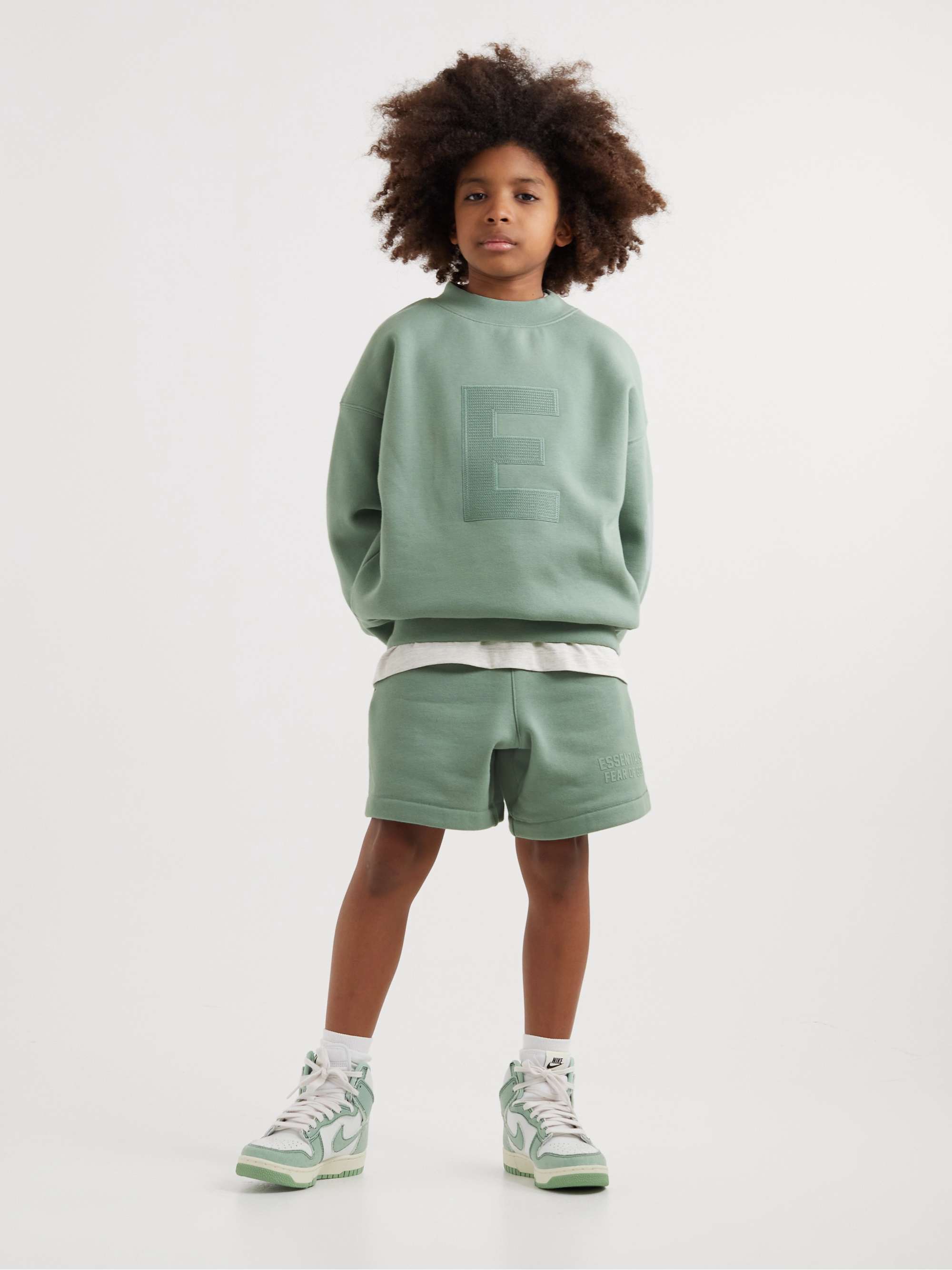 FEAR OF GOD ESSENTIALS KIDS Logo-Appliquéd Cotton-Blend Jersey Sweatshirt