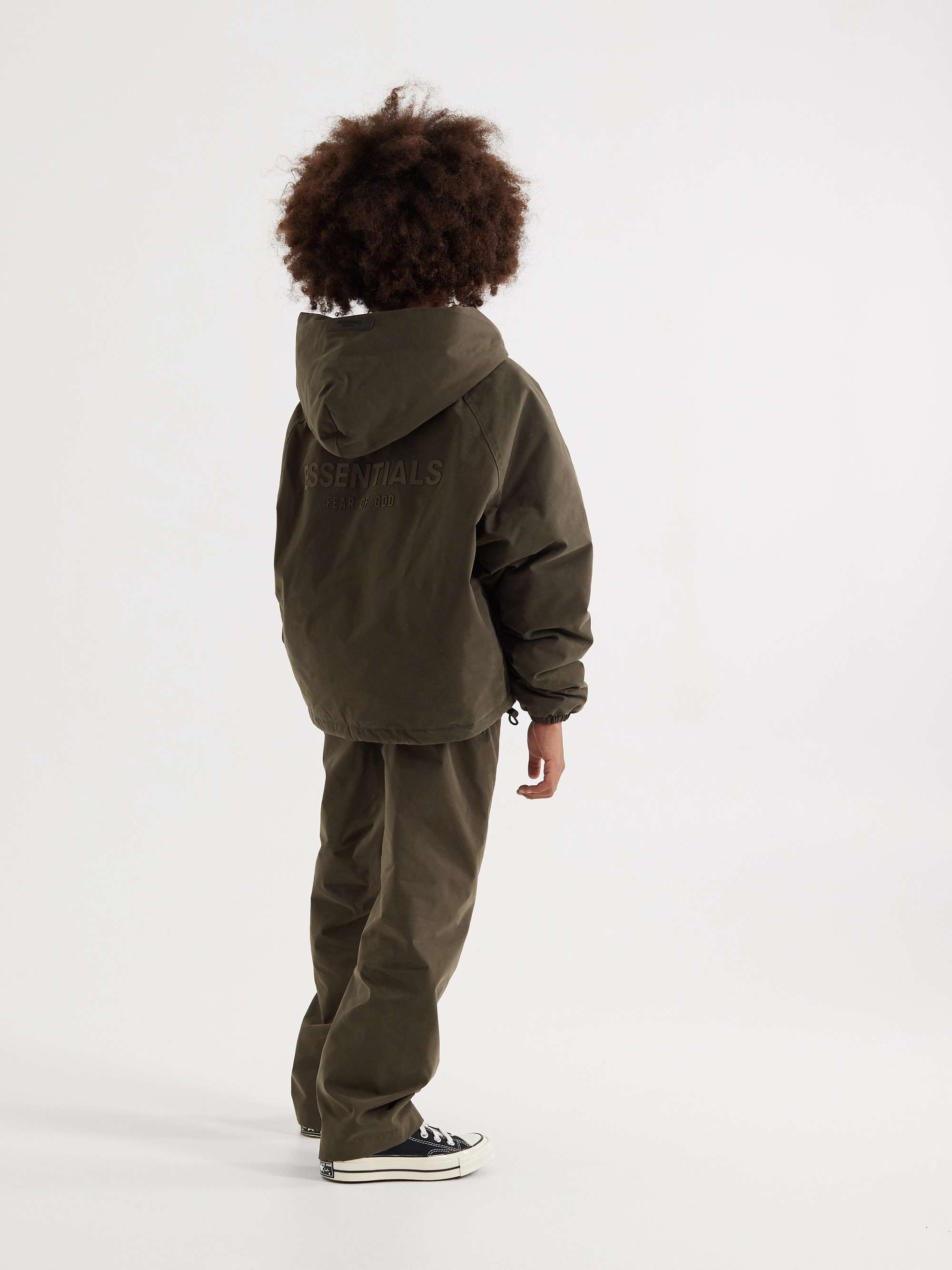 FEAR OF GOD ESSENTIALS KIDS Logo-Appliquéd Cotton-Blend Jersey Zip-Up Hoodie