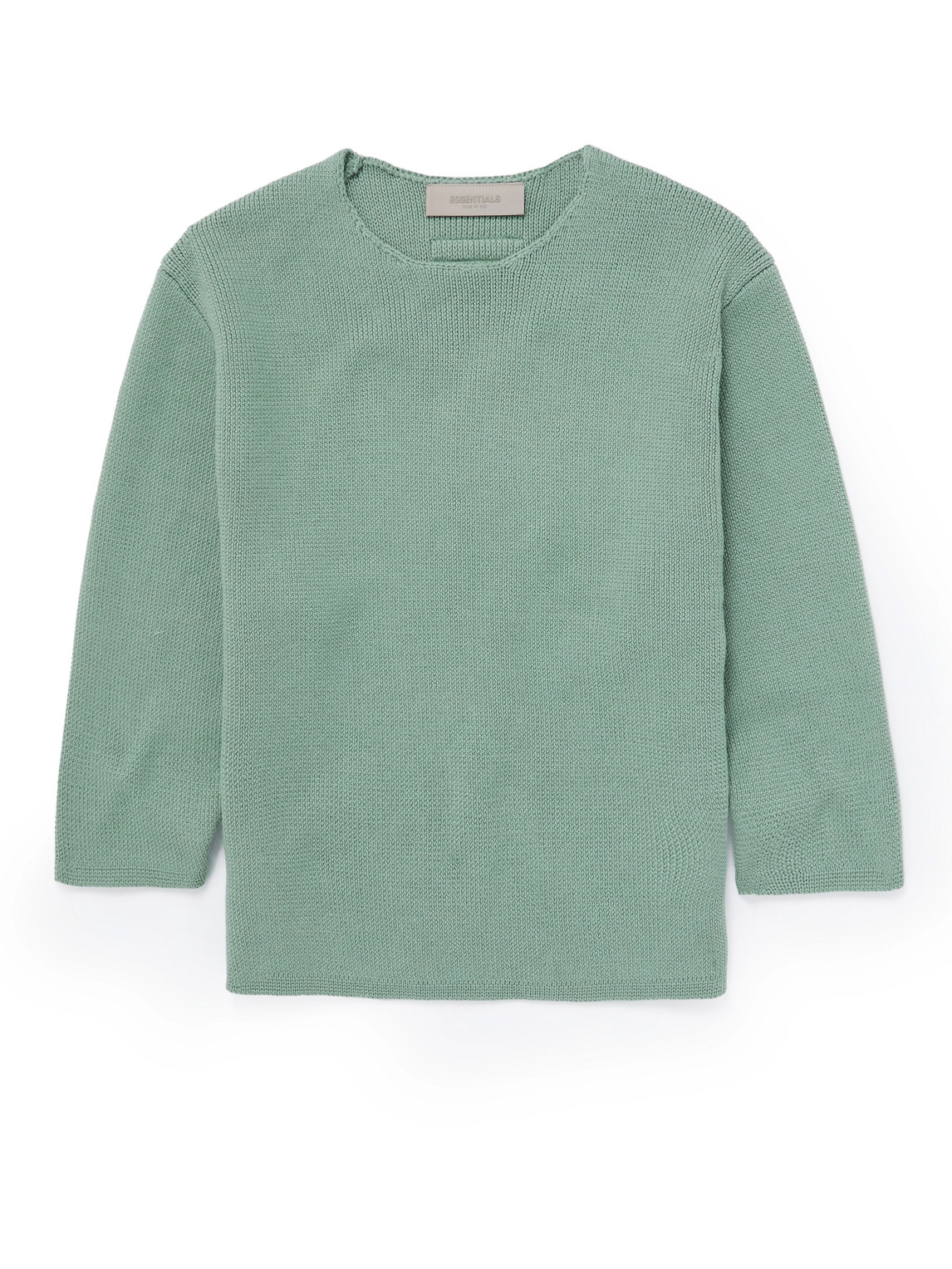 Essentials Kids' Logo-appliquéd Cotton-blend Sweater In Green