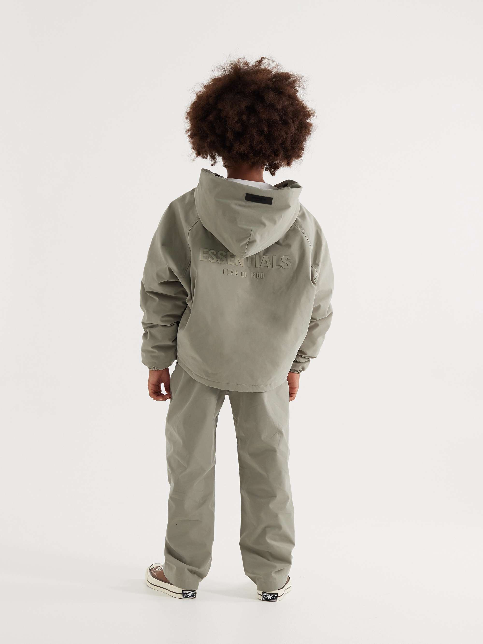 FEAR OF GOD ESSENTIALS KIDS Logo-Appliquéd Cotton-Blend Jersey Zip-Up Hoodie