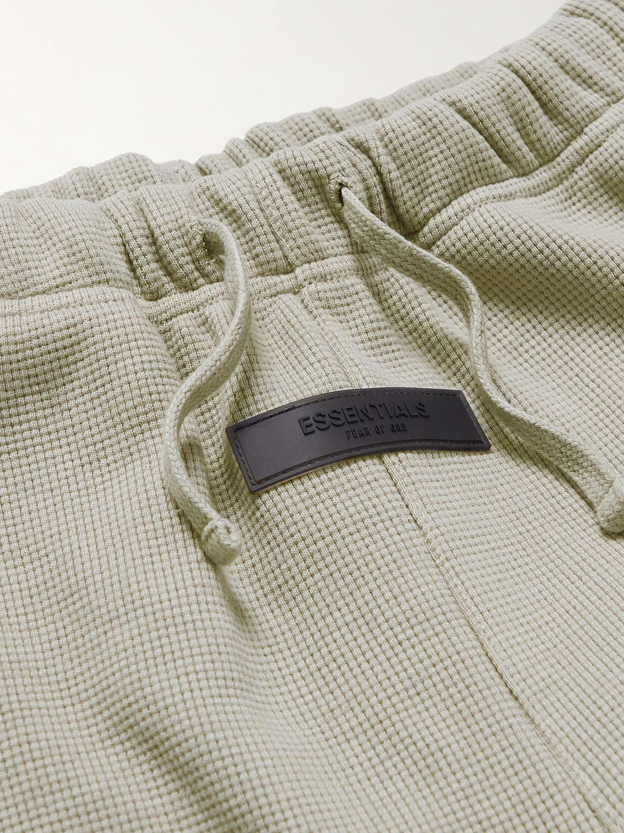 FEAR OF GOD ESSENTIALS KIDS Logo-Appliquéd Waffle-Knit Cotton-Blend Jersey Sweatpants