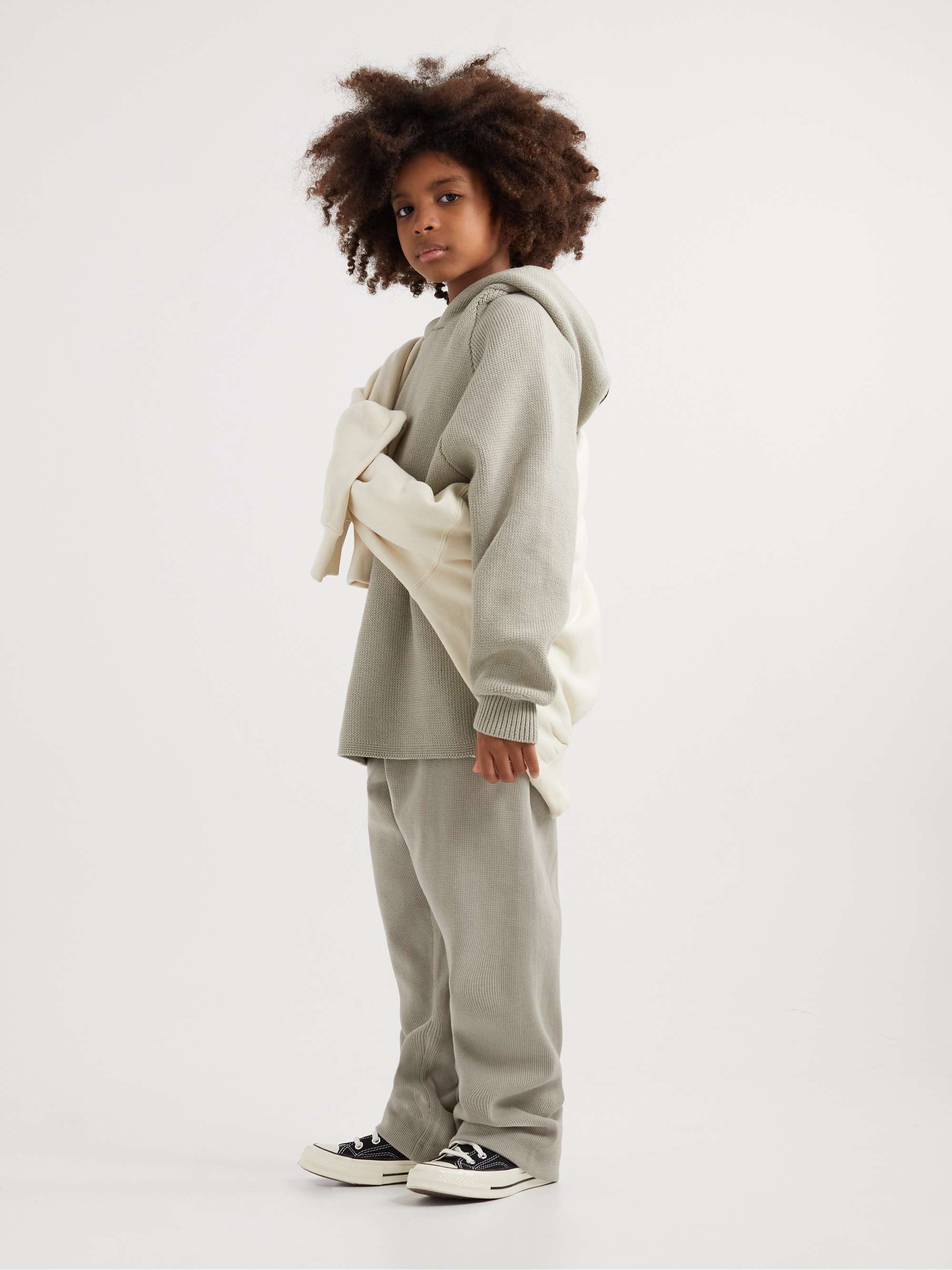 FEAR OF GOD ESSENTIALS KIDS Logo-Appliquéd Waffle-Knit Cotton-Blend ...