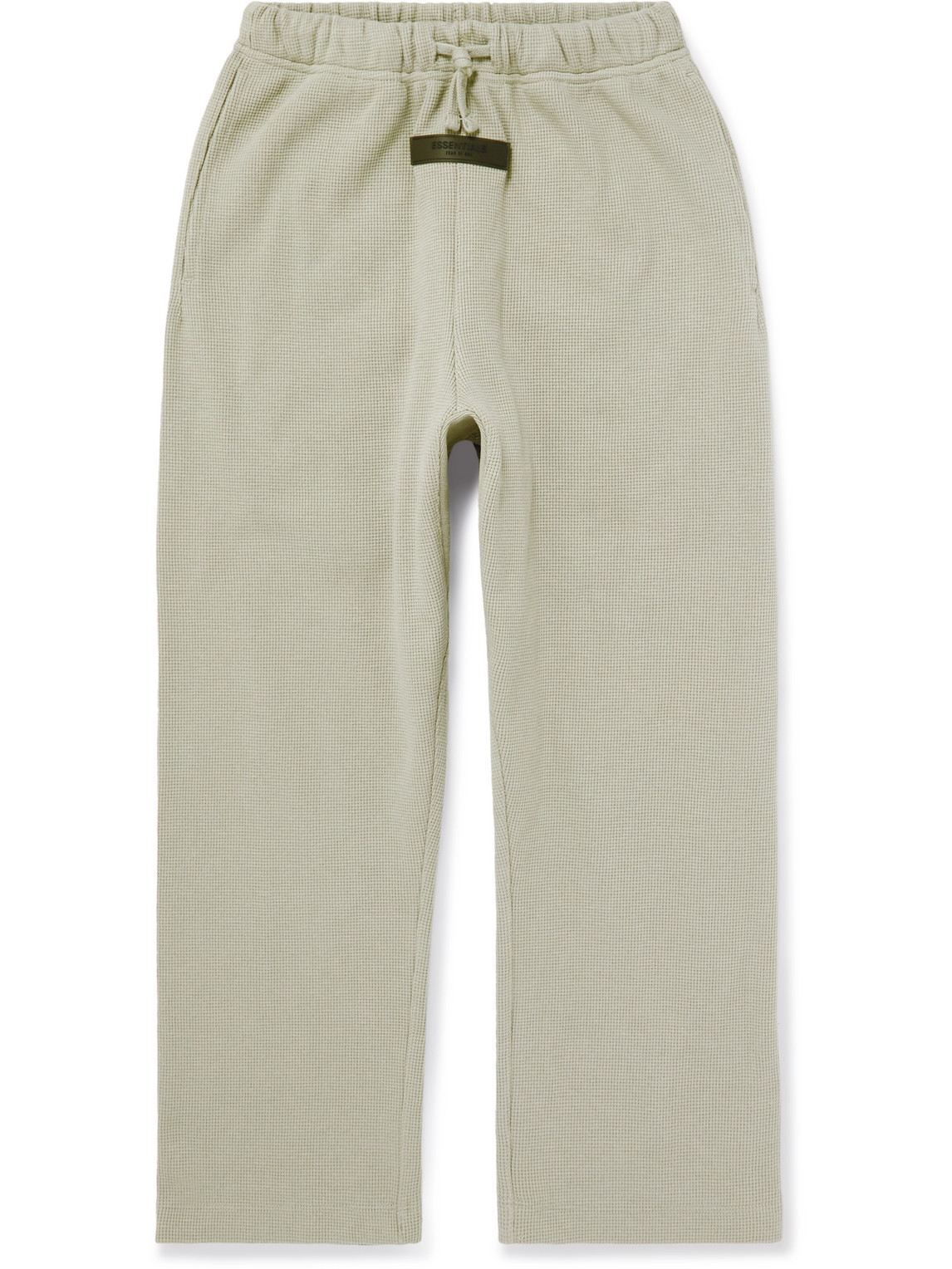 Essentials Kids' Logo-appliquéd Waffle-knit Cotton-blend Jersey Sweatpants In Gray