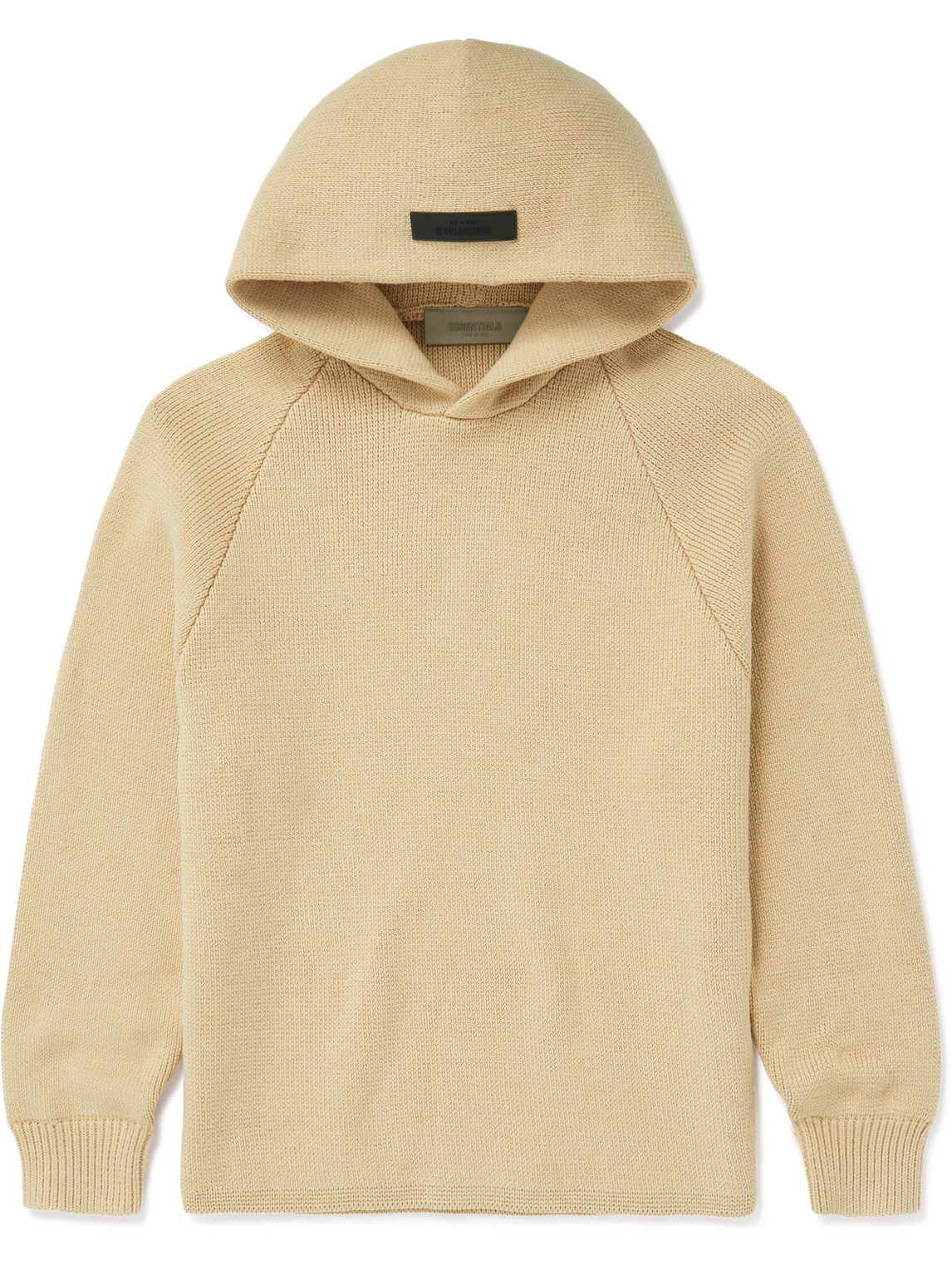 Essentials Logo-appliquéd Cotton-blend Hoodie In Neutrals