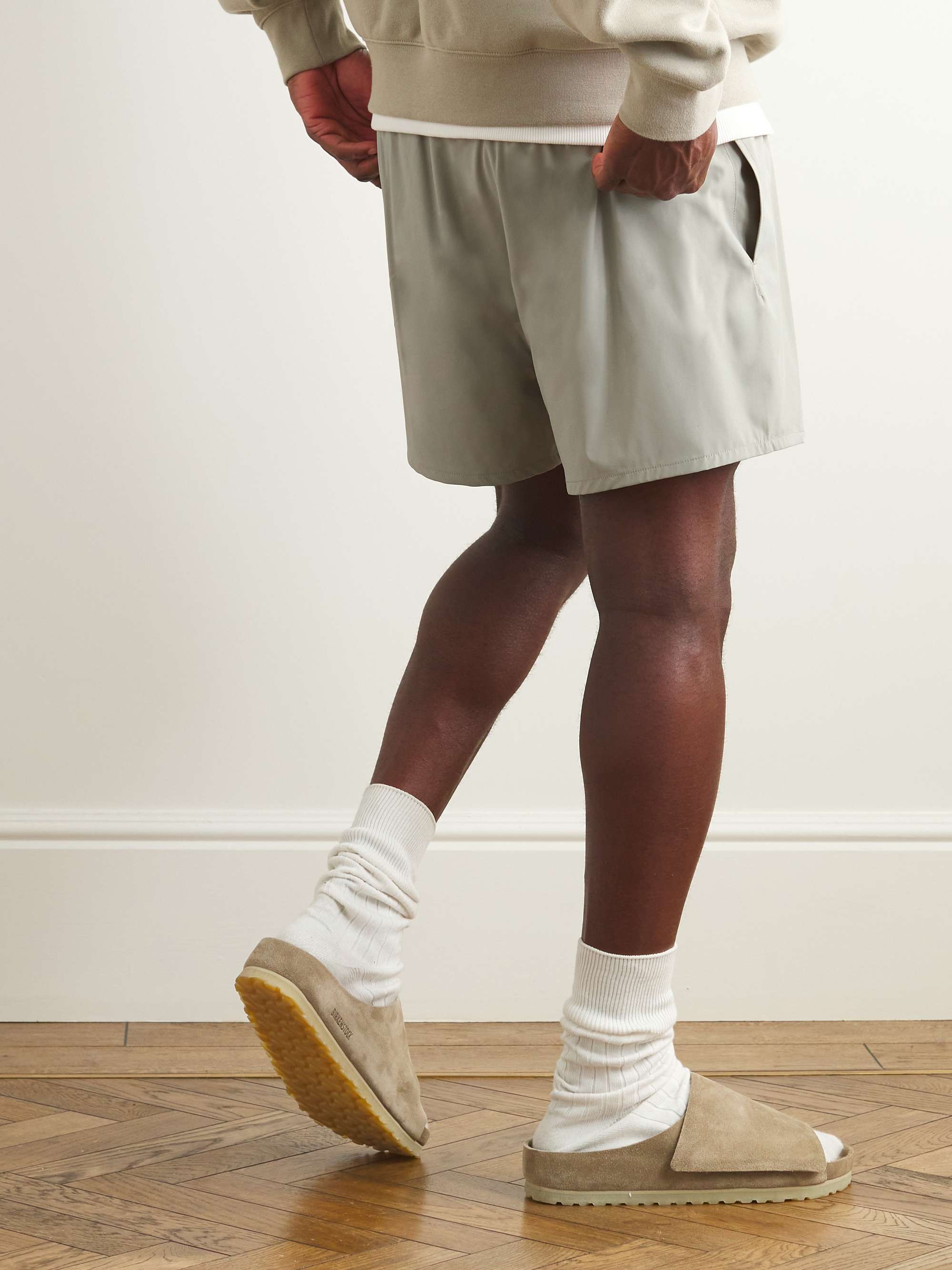 FEAR OF GOD ESSENTIALS Straight-Leg Logo-Appliquéd Shell Drawstring Shorts