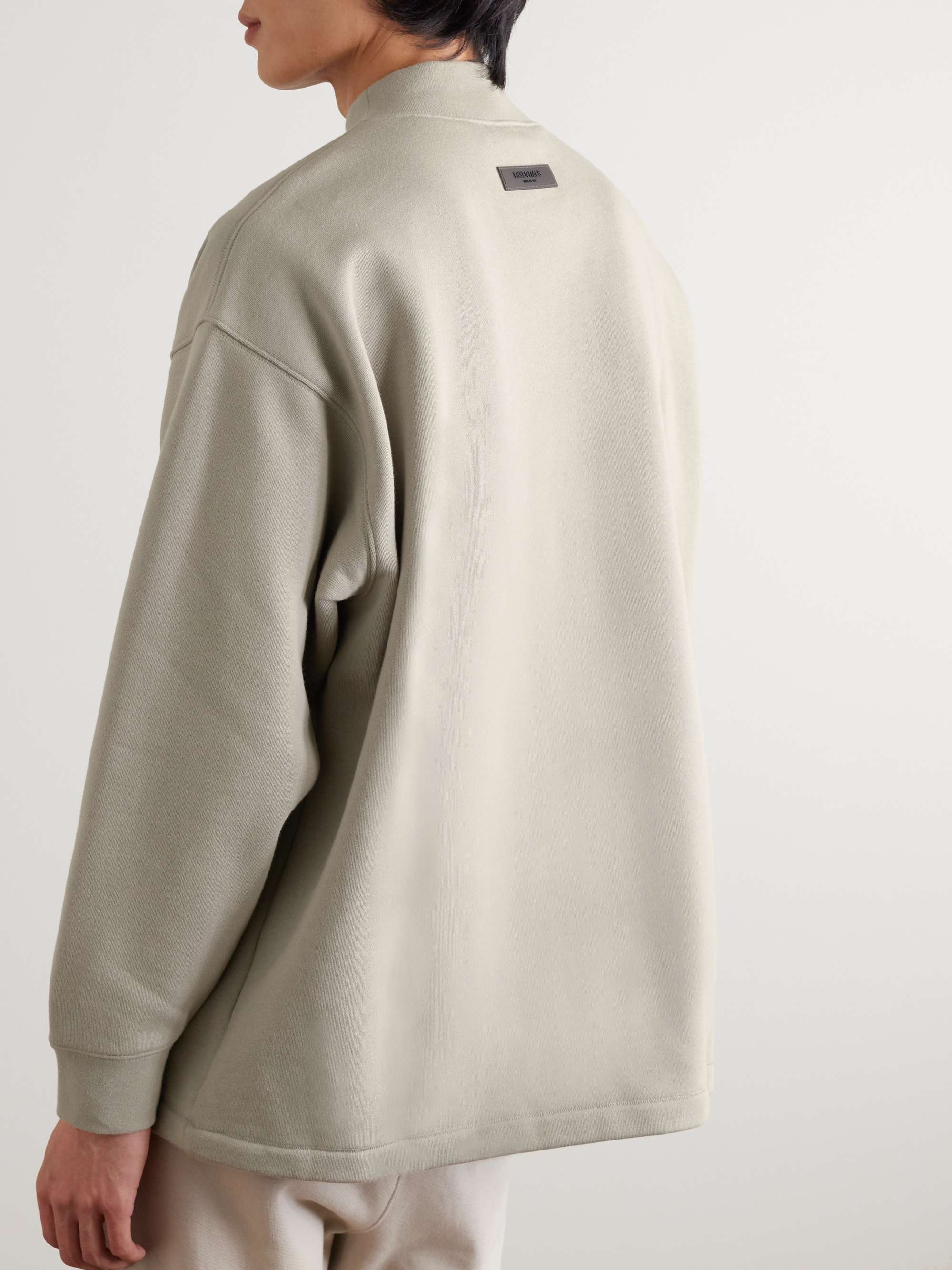 FEAR OF GOD ESSENTIALS Logo-Appliquéd Cotton-Blend Jersey Mock-Neck Sweatshirt