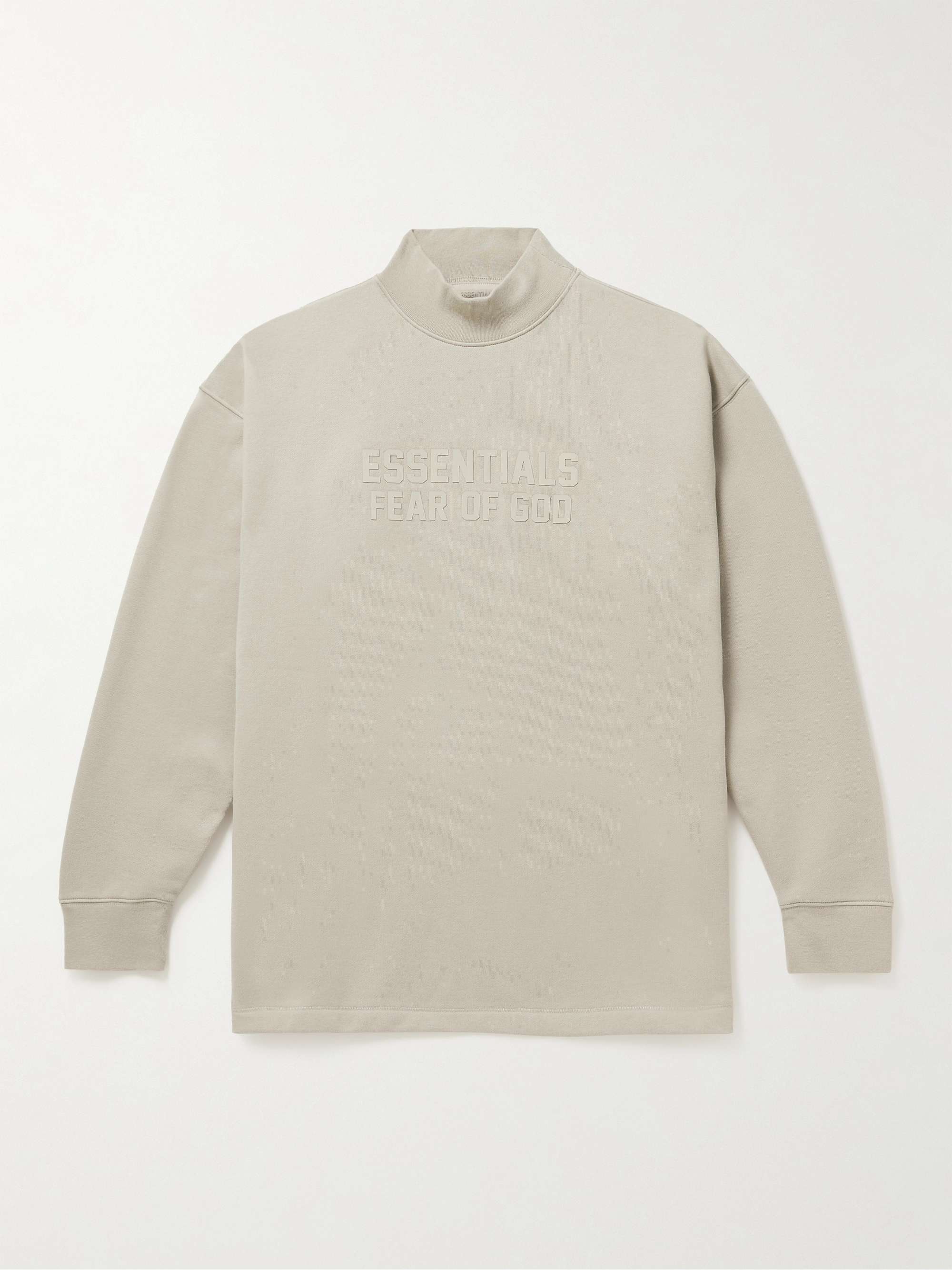 FEAR OF GOD ESSENTIALS Logo-Appliqued Cotton-Blend Jersey Mock-Neck Sweatshirt