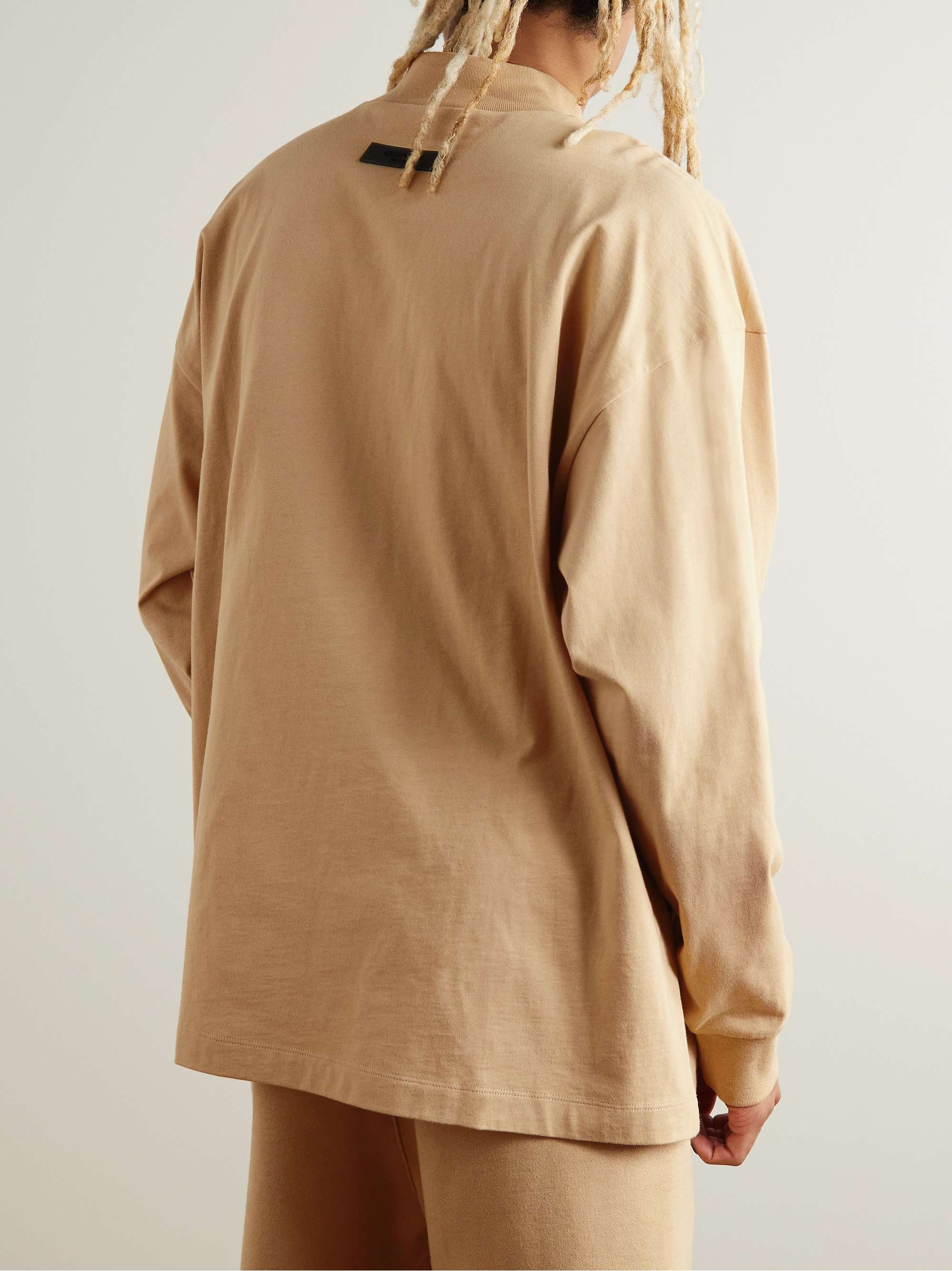 FEAR OF GOD ESSENTIALS Logo-Appliquéd Cotton-Jersey Mock-Neck T-Shirt