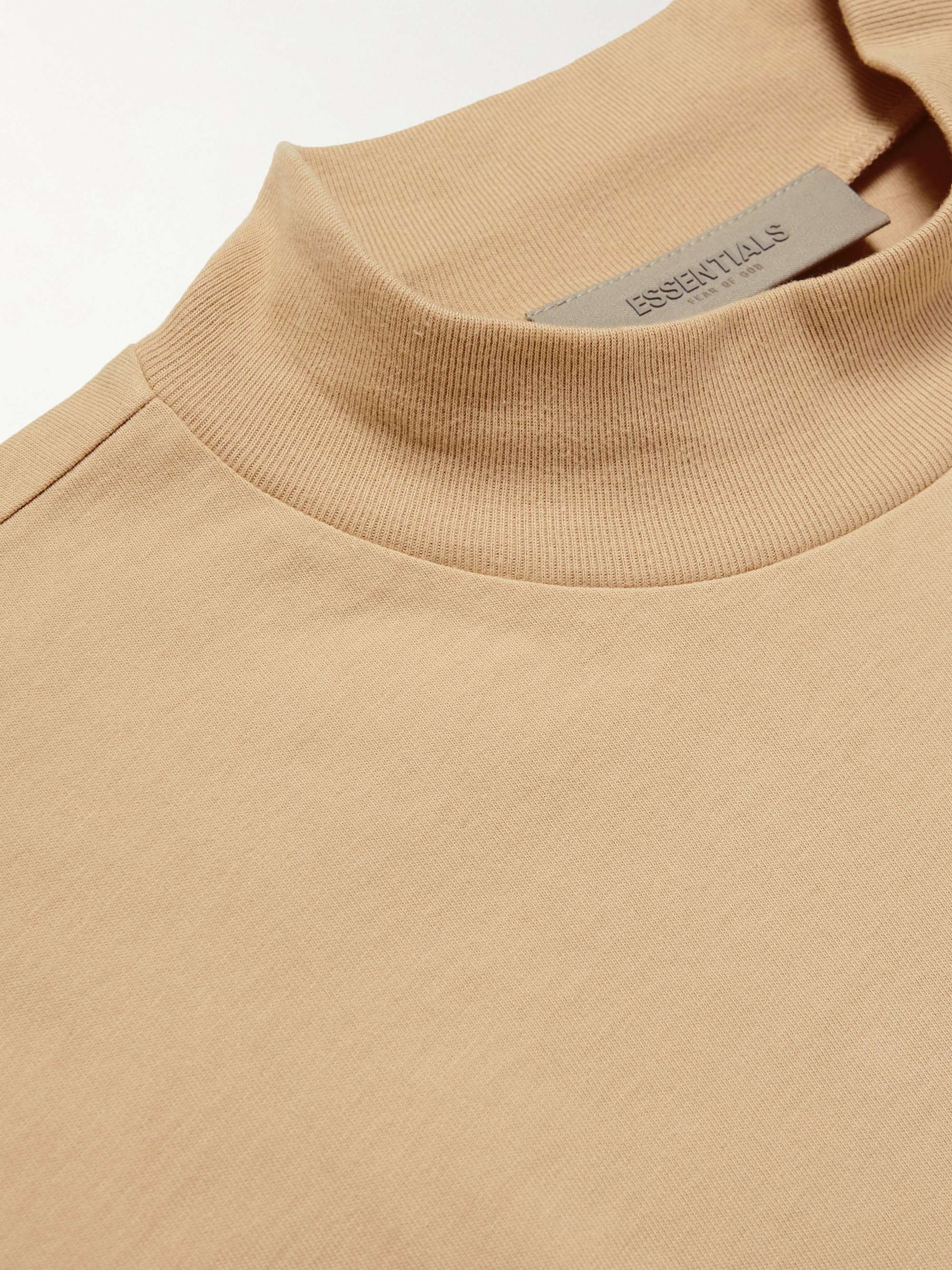 FEAR OF GOD ESSENTIALS Logo-Appliquéd Cotton-Jersey Mock-Neck T-Shirt