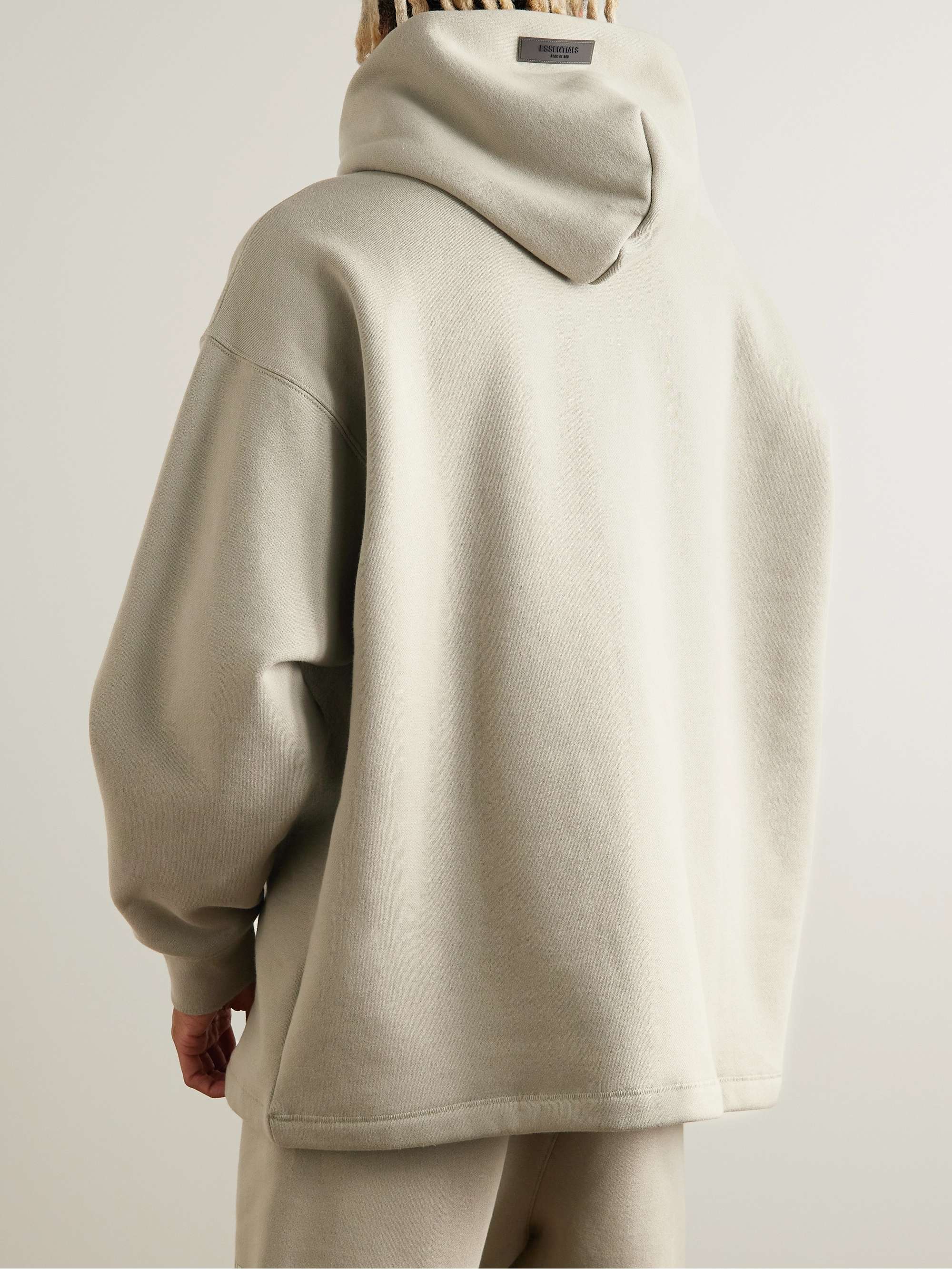 FEAR OF GOD ESSENTIALS Oversized Logo-Appliquéd Cotton-Blend Jersey Hoodie