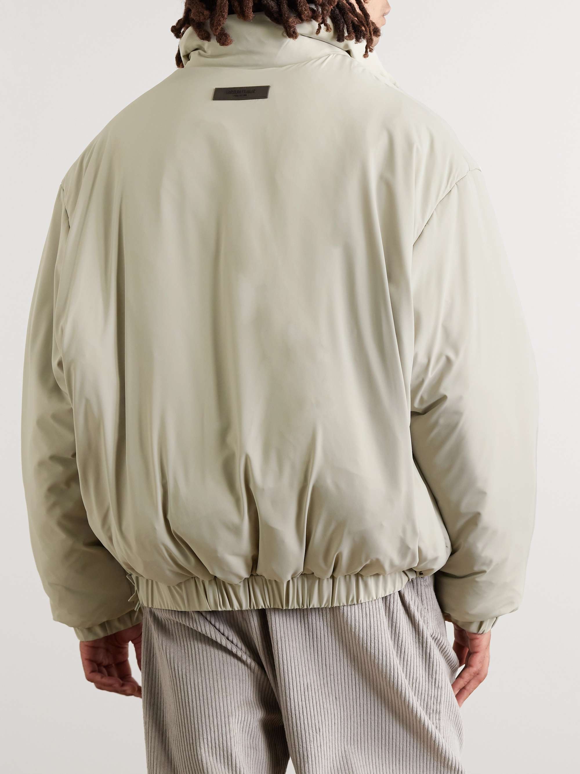 FEAR OF GOD ESSENTIALS Logo-Appliquéd Padded Stretch-Nylon Half-Zip Jacket