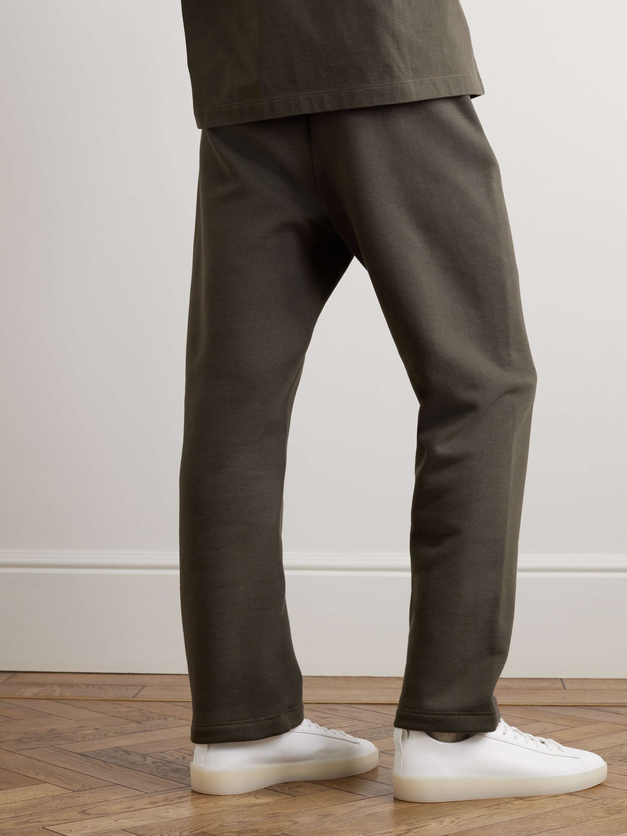 FEAR OF GOD ESSENTIALS Tapered Logo-Appliquéd Cotton-Blend Jersey Sweatpants