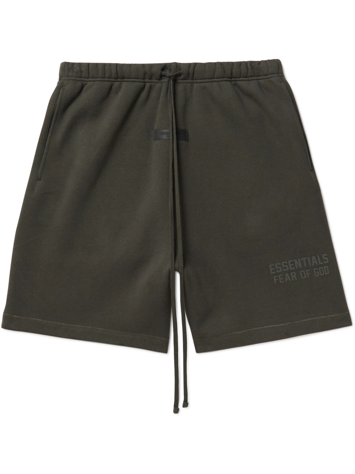 Essentials Drawstring Logo-print Shorts In Black