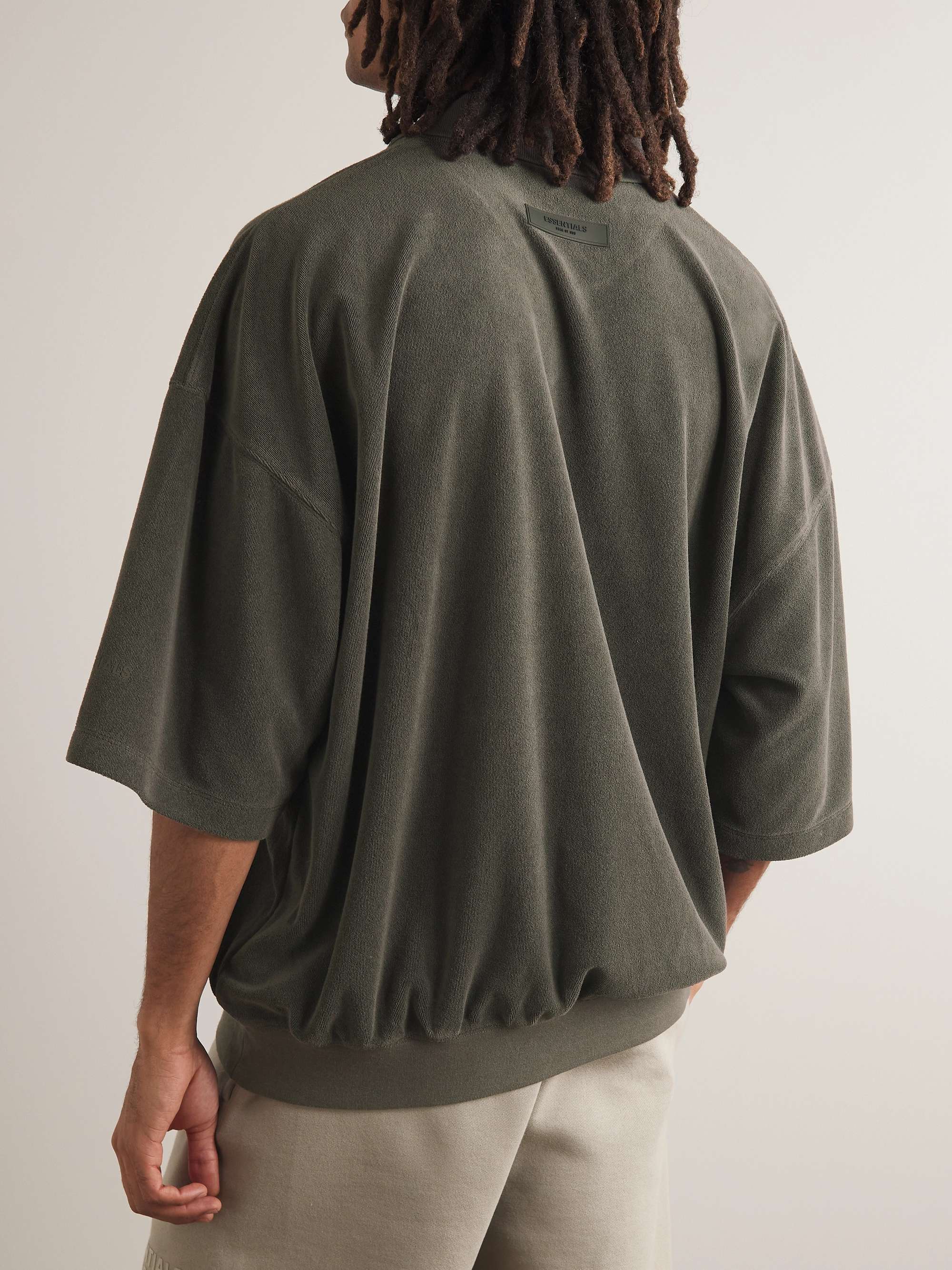 FEAR OF GOD ESSENTIALS Logo-Appliquéd Terry Polo Shirt