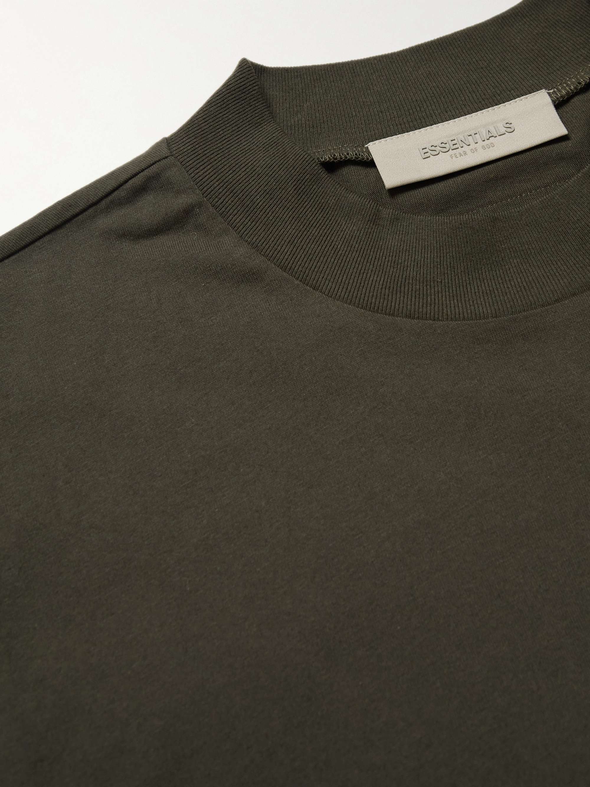 FEAR OF GOD ESSENTIALS Logo-Appliquéd Cotton-Jersey T-Shirt for Men ...