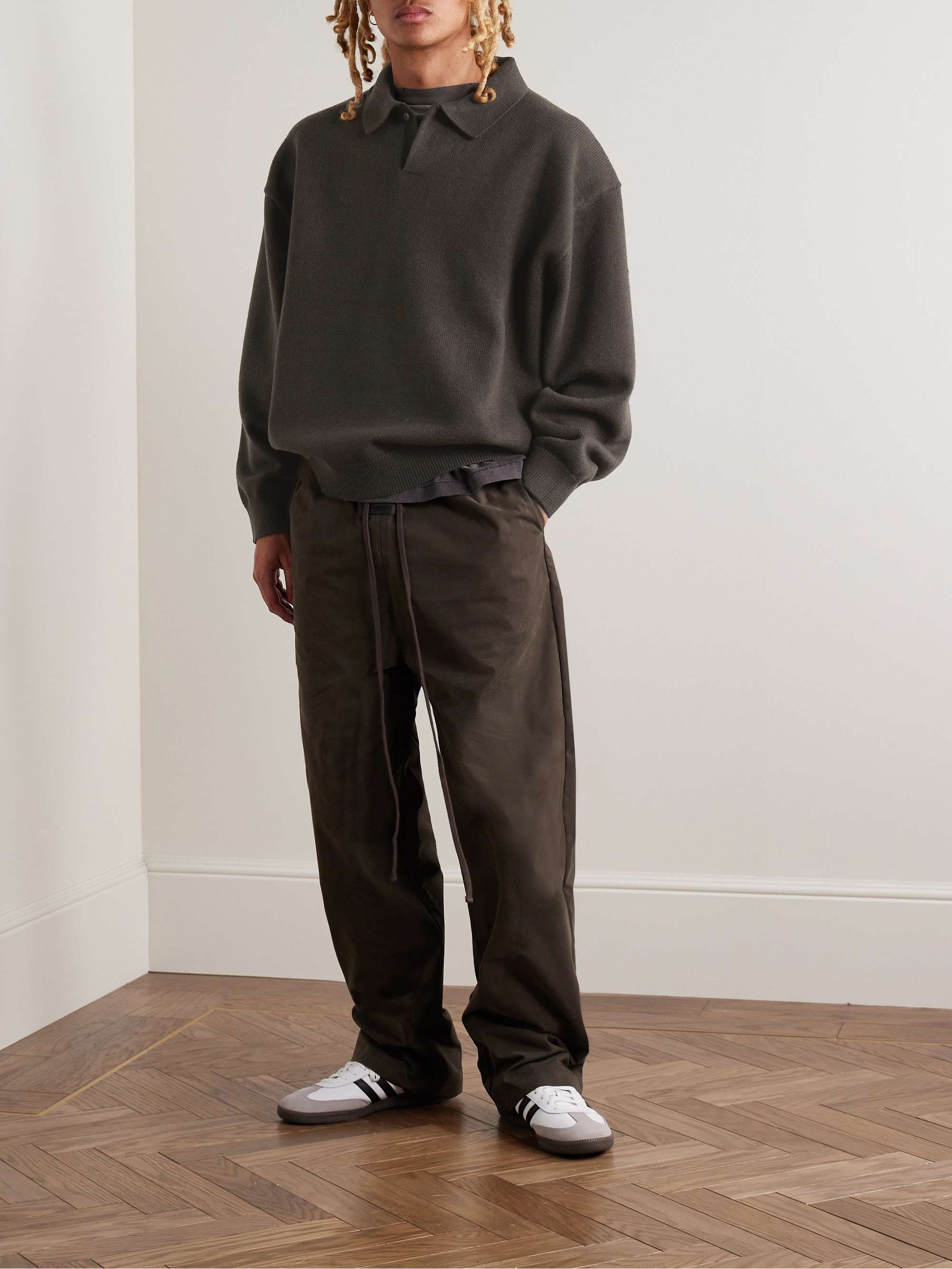FEAR OF GOD ESSENTIALS Oversized Knitted Polo Sweater for Men | MR PORTER