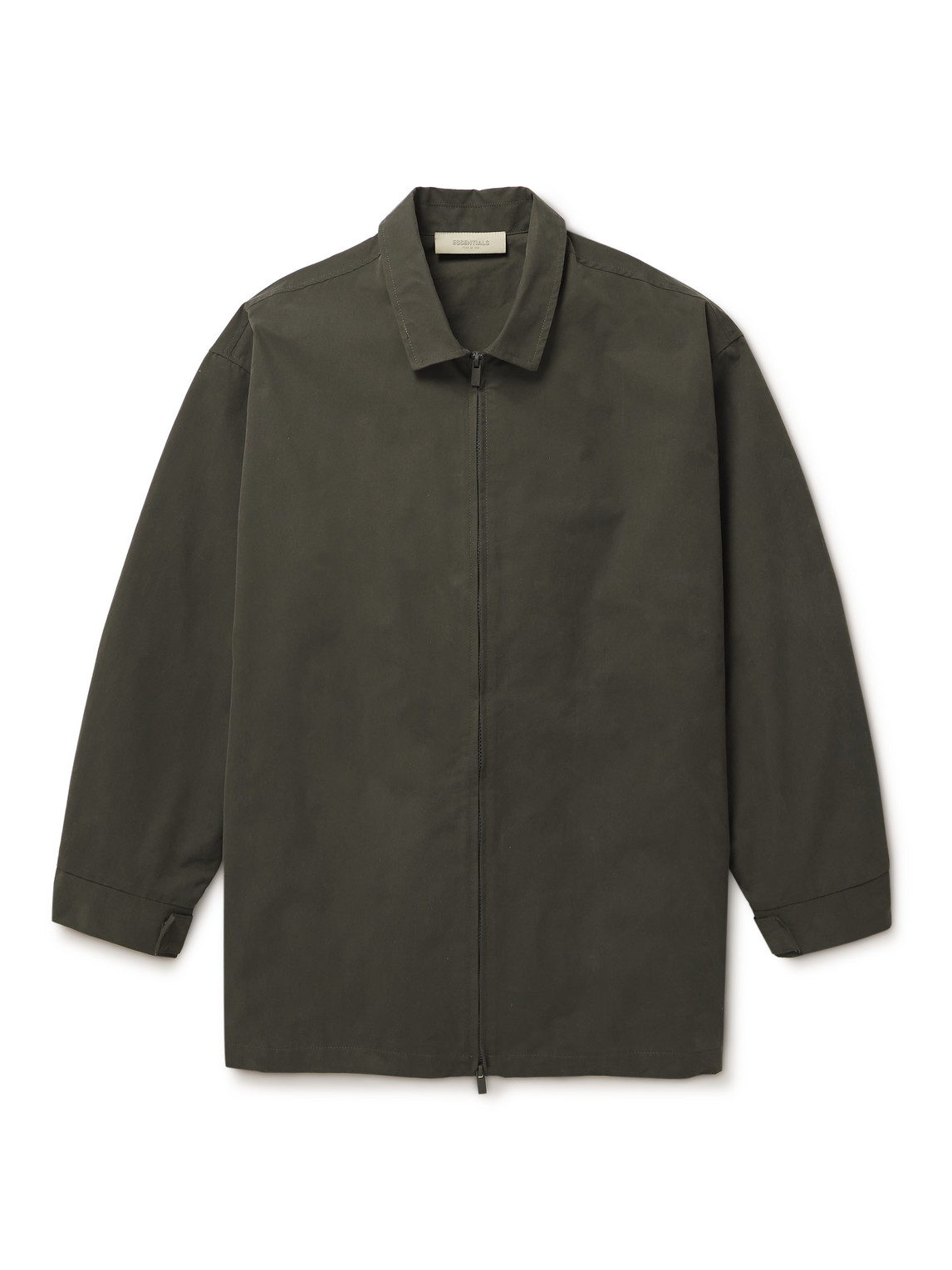 Essentials Barn Logo-appliquéd Cotton-blend Twill Jacket In Black