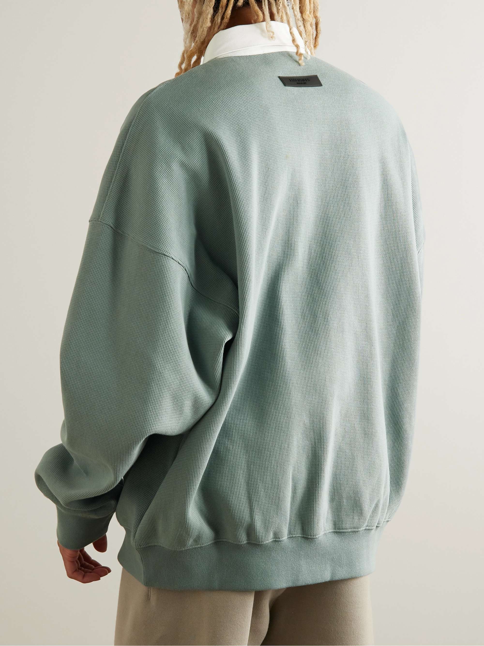 FEAR OF GOD ESSENTIALS LogoAppliquéd WaffleKnit CottonBlend Polo
