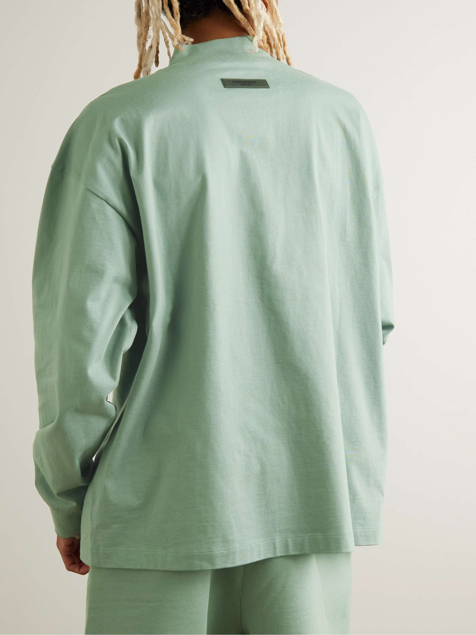 FEAR OF GOD ESSENTIALS Logo-Appliquéd Cotton-Jersey Mock-Neck T-Shirt