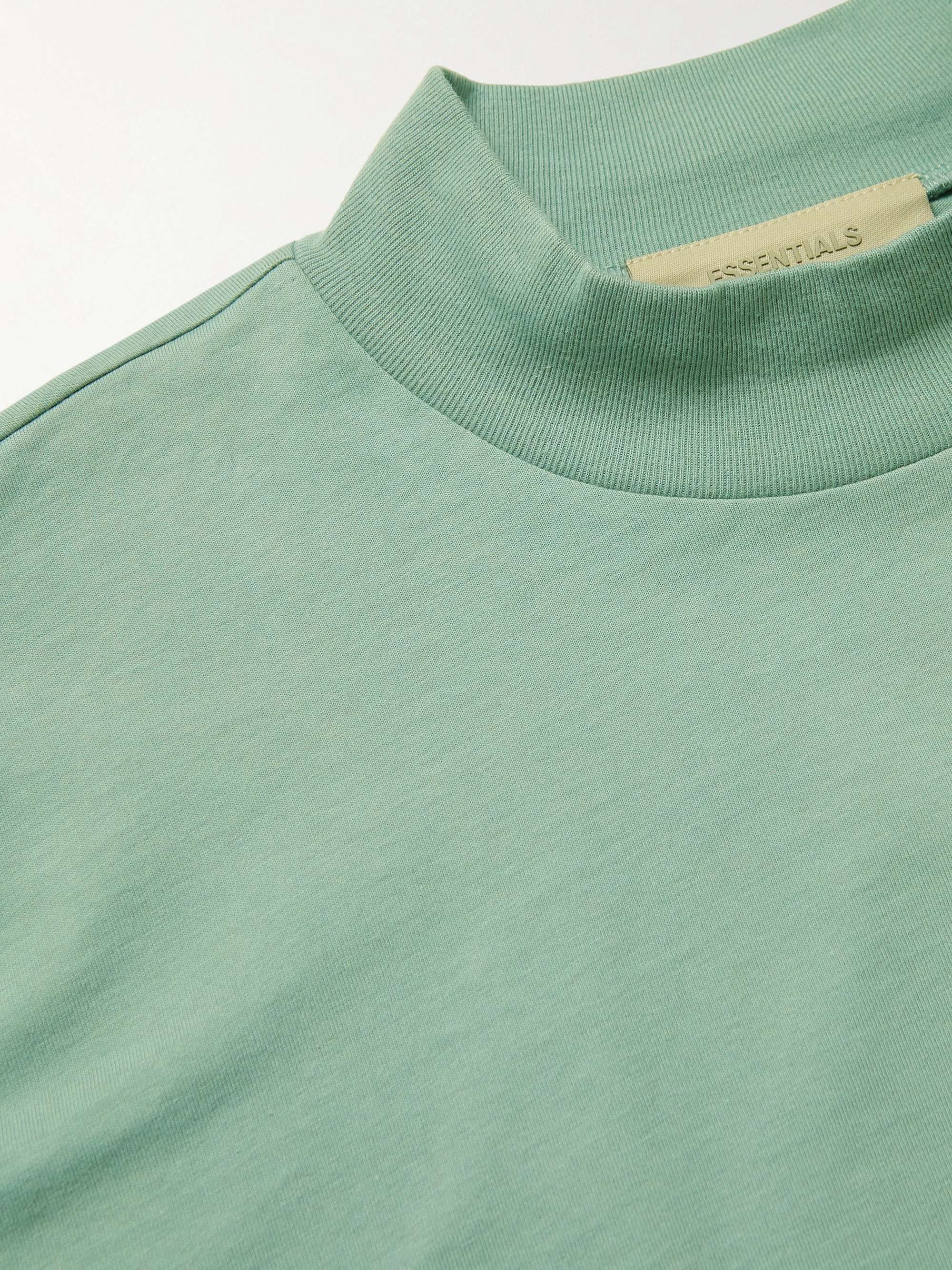 FEAR OF GOD ESSENTIALS Logo-Appliquéd Cotton-Jersey Mock-Neck T-Shirt