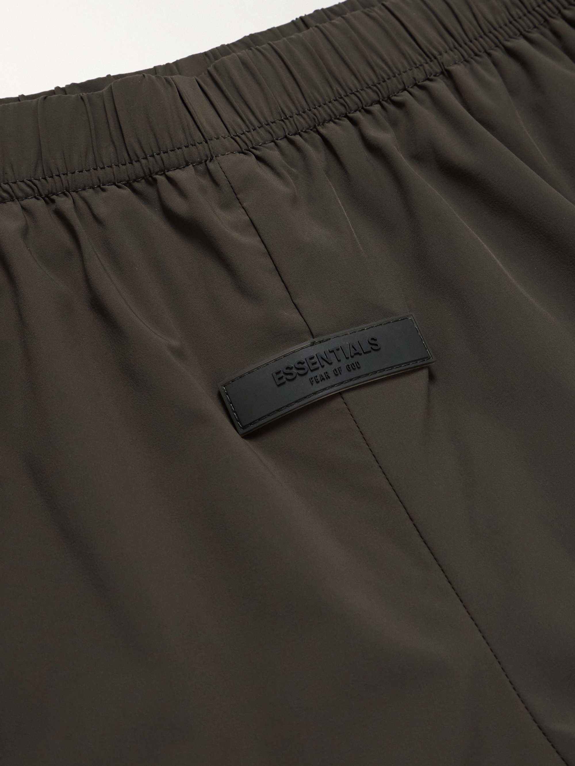 FEAR OF GOD ESSENTIALS Straight-Leg Logo-Appliquéd Stretch-Shell Drawstring Shorts