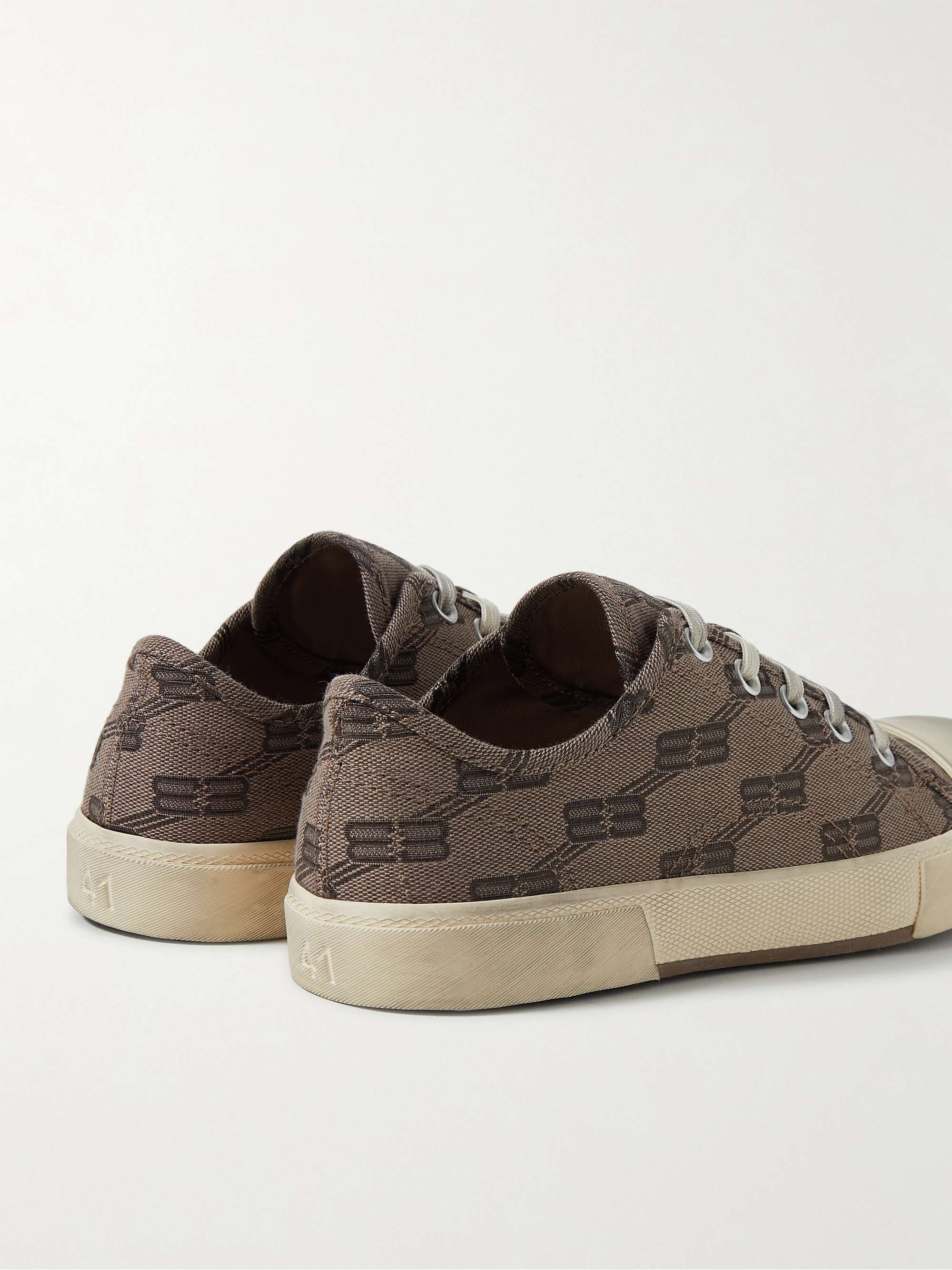 BALENCIAGA Paris Distressed LogoEmbroidered Canvas Sneakers for Men