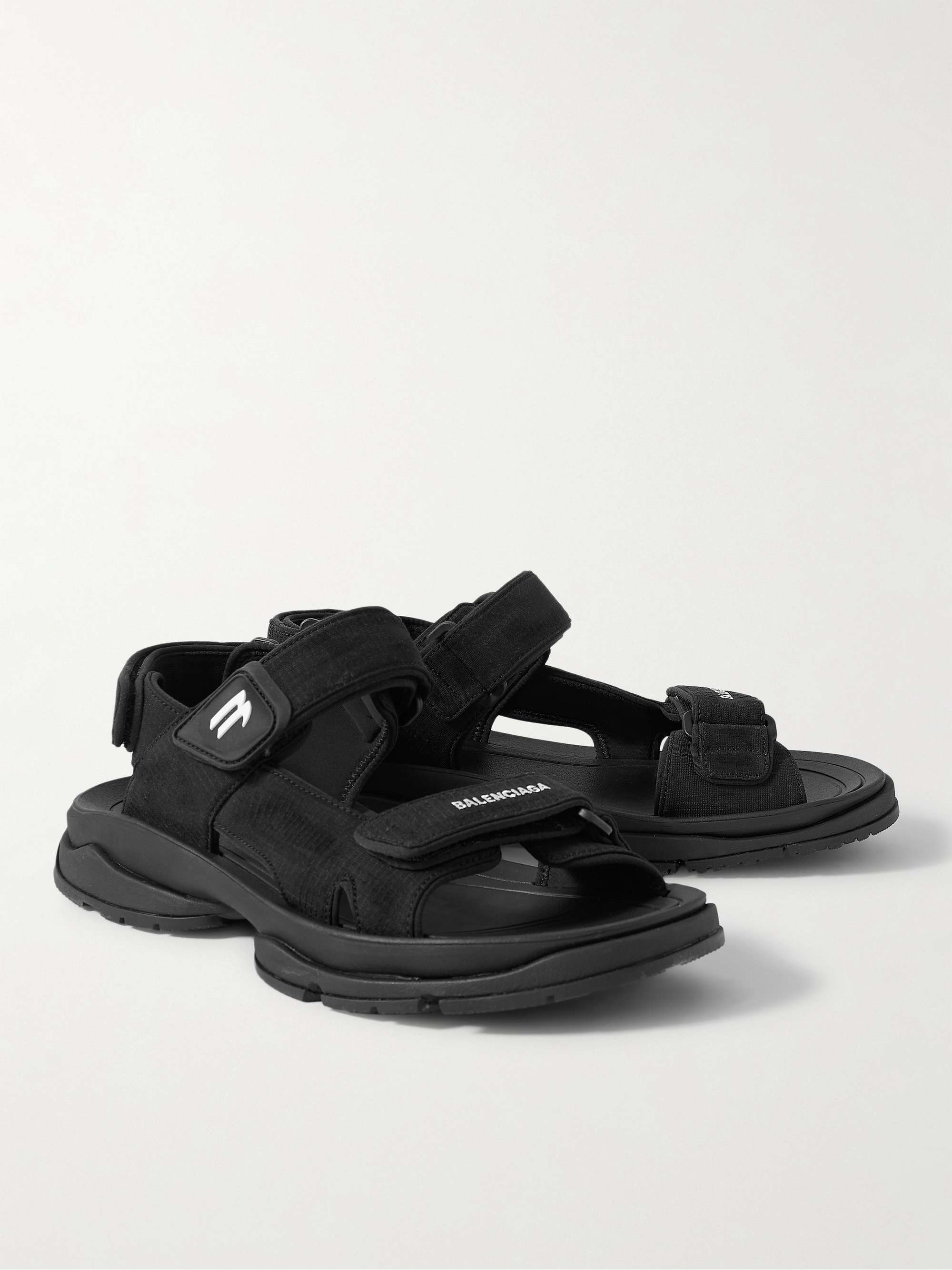 BALENCIAGA Tourist Logo-Embroidered Ripstop Sandals