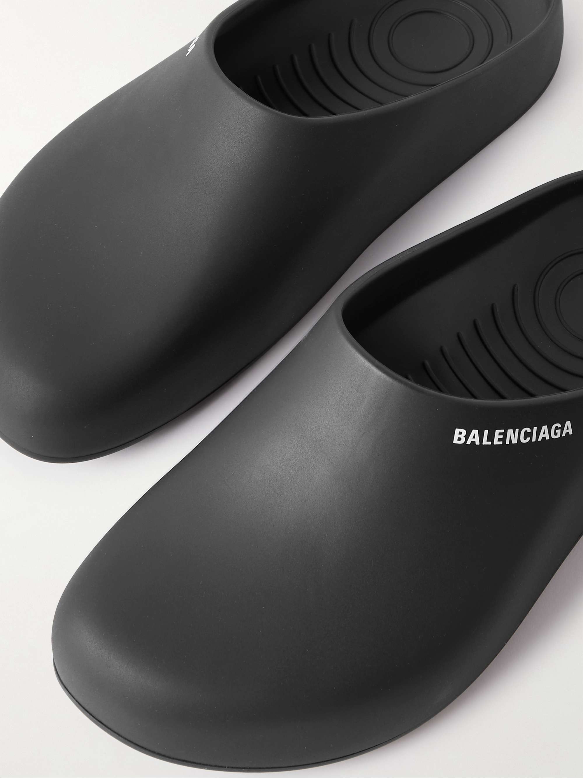 BALENCIAGA Pool Logo-Print Rubber Sandals