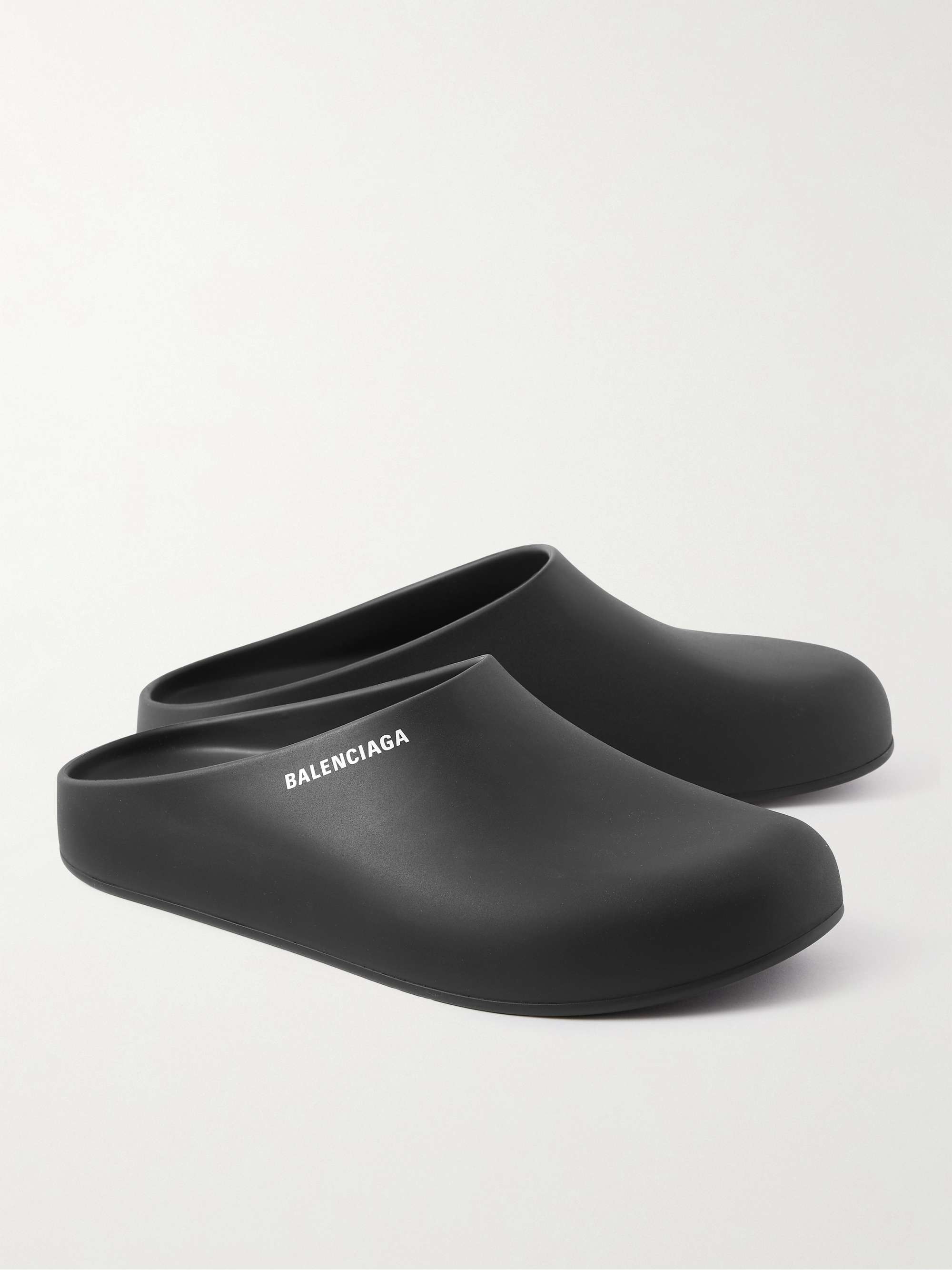 BALENCIAGA Pool Logo-Print Rubber Sandals