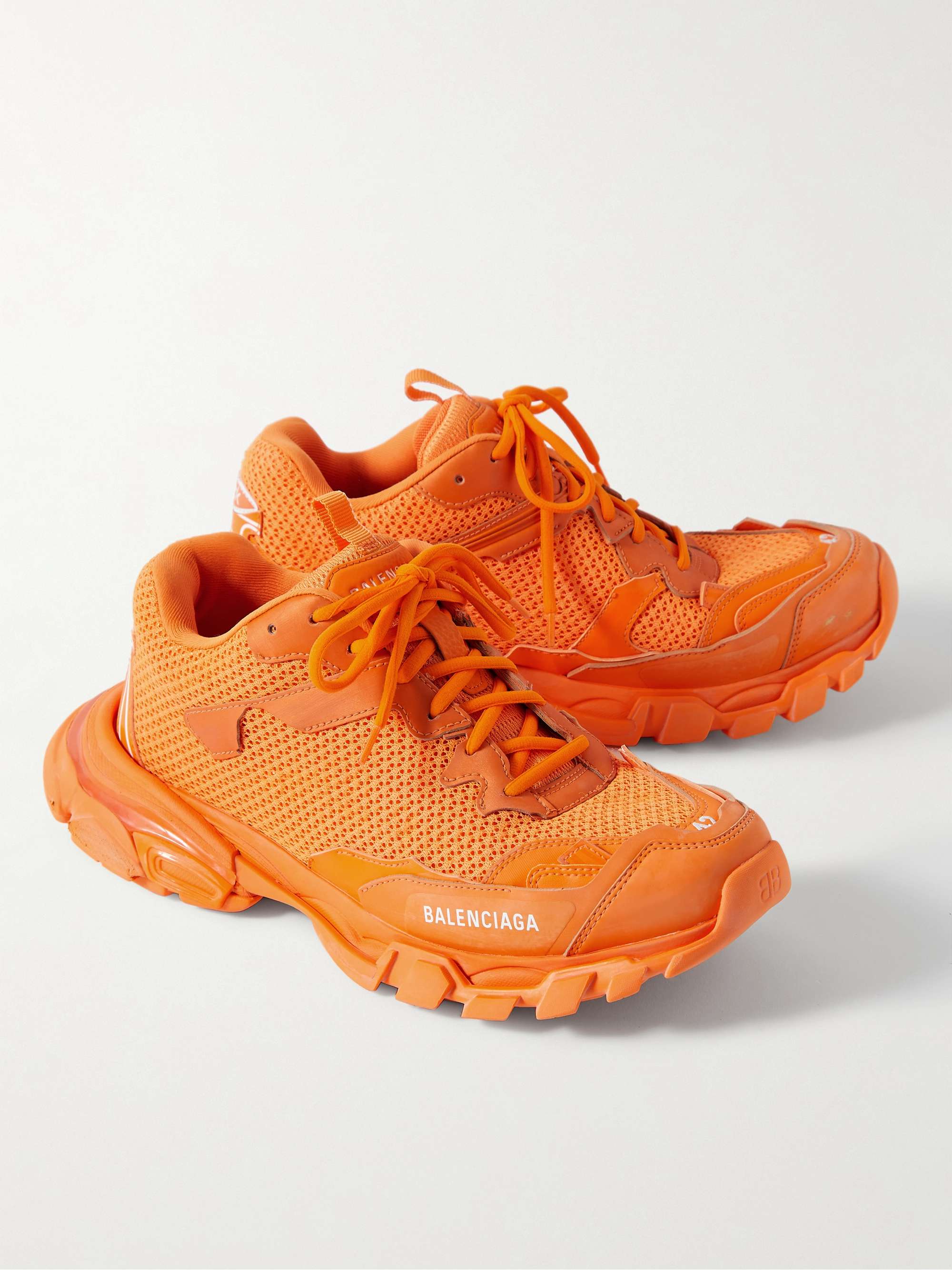 BALENCIAGA Track.3 Distressed Mesh and Nylon Sneakers for Men MR PORTER