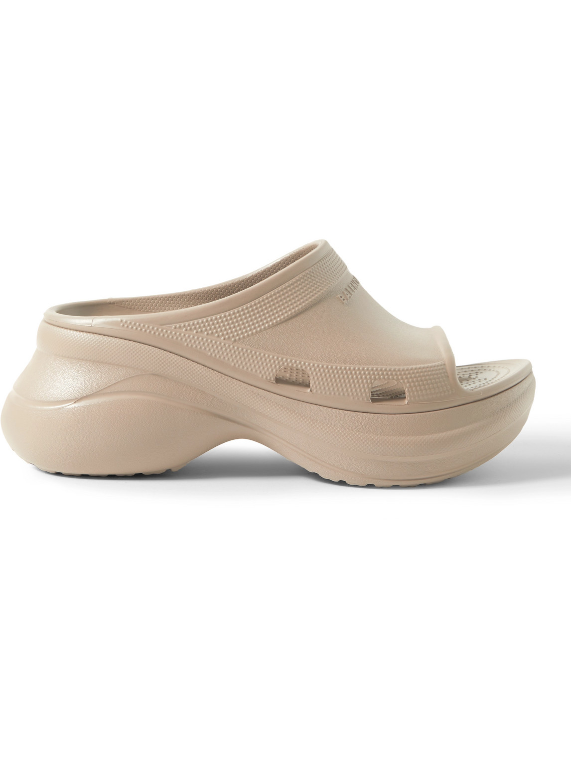 Shop Balenciaga Crocs Pool Eva Slides In Neutrals