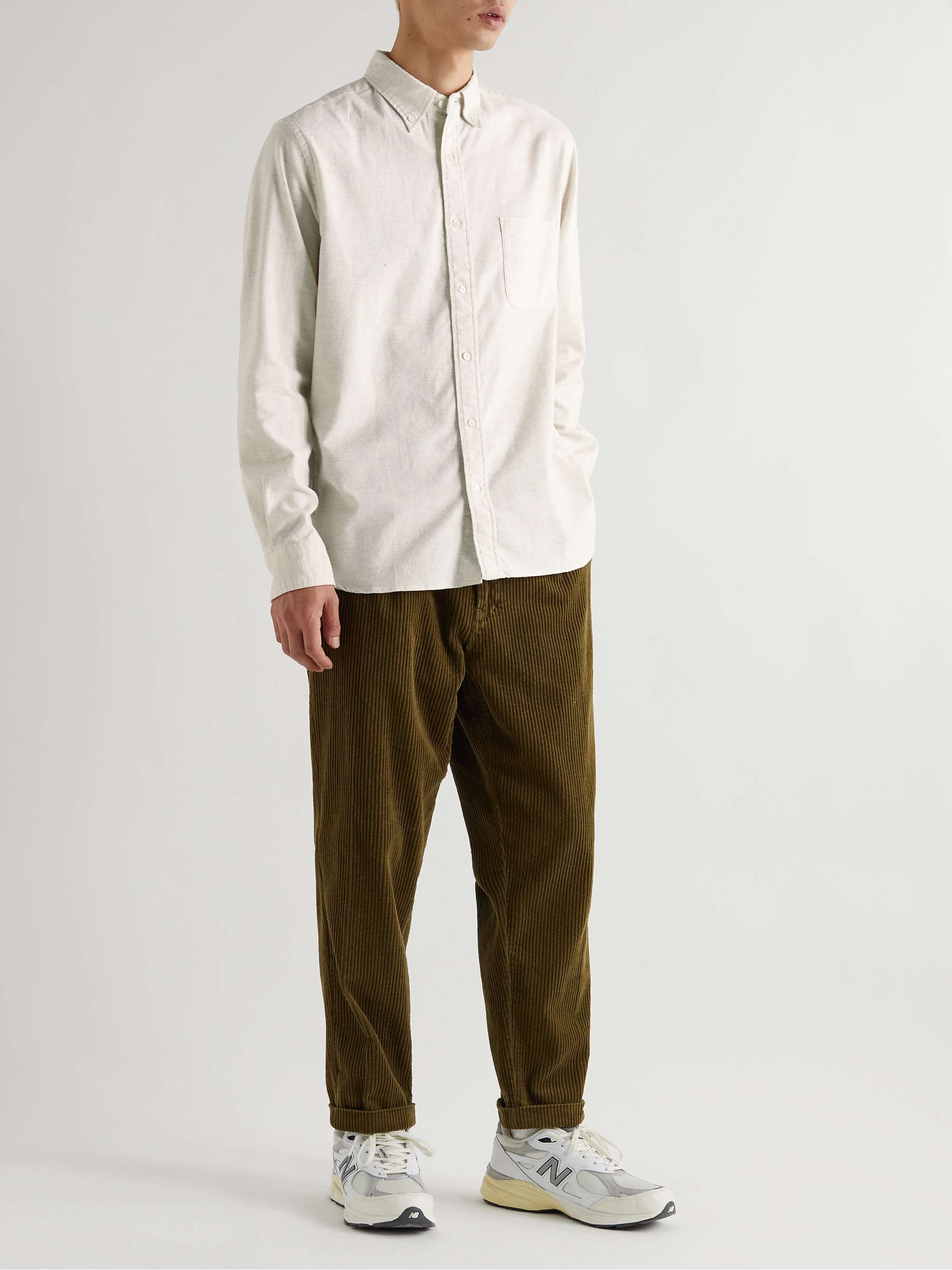BEAMS PLUS Button-Down Collar Cotton-Flannel Shirt