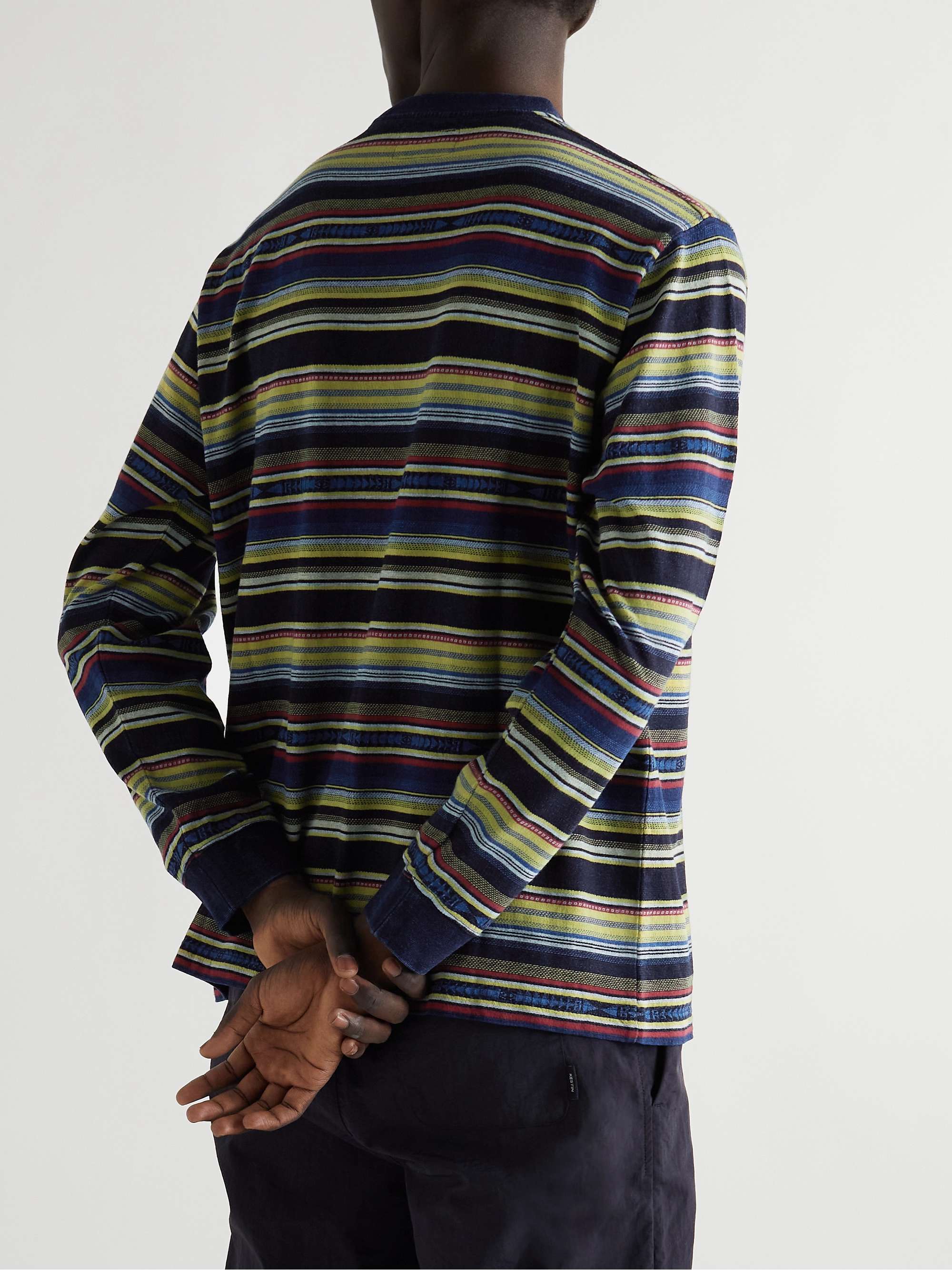 BEAMS PLUS Striped Cotton-Jacquard T-Shirt