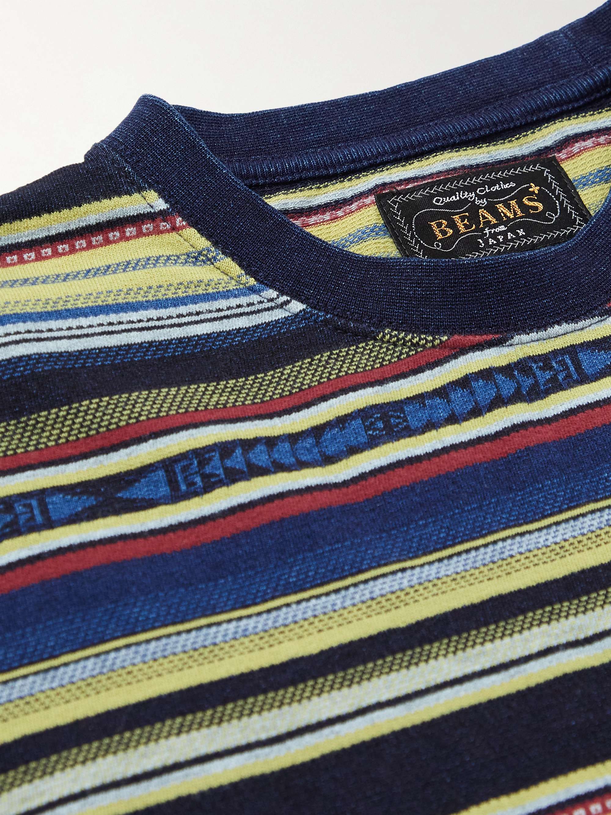 BEAMS PLUS Striped Cotton-Jacquard T-Shirt
