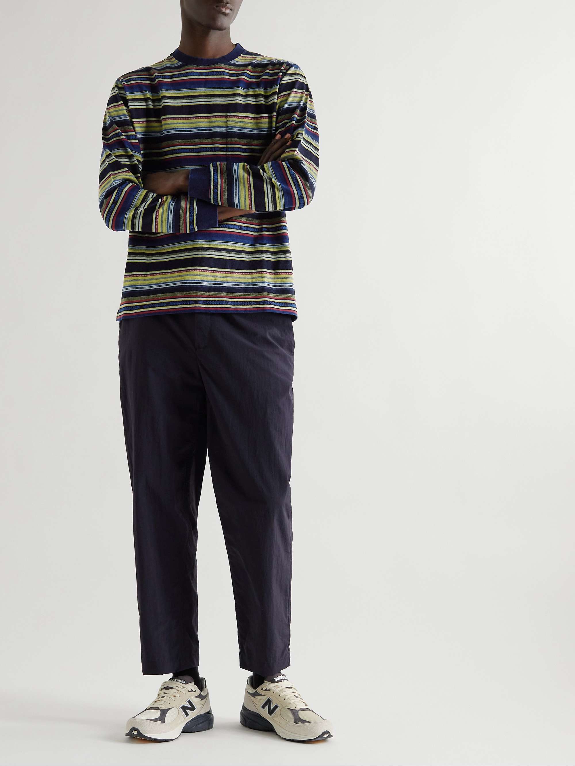 BEAMS PLUS Striped Cotton-Jacquard T-Shirt