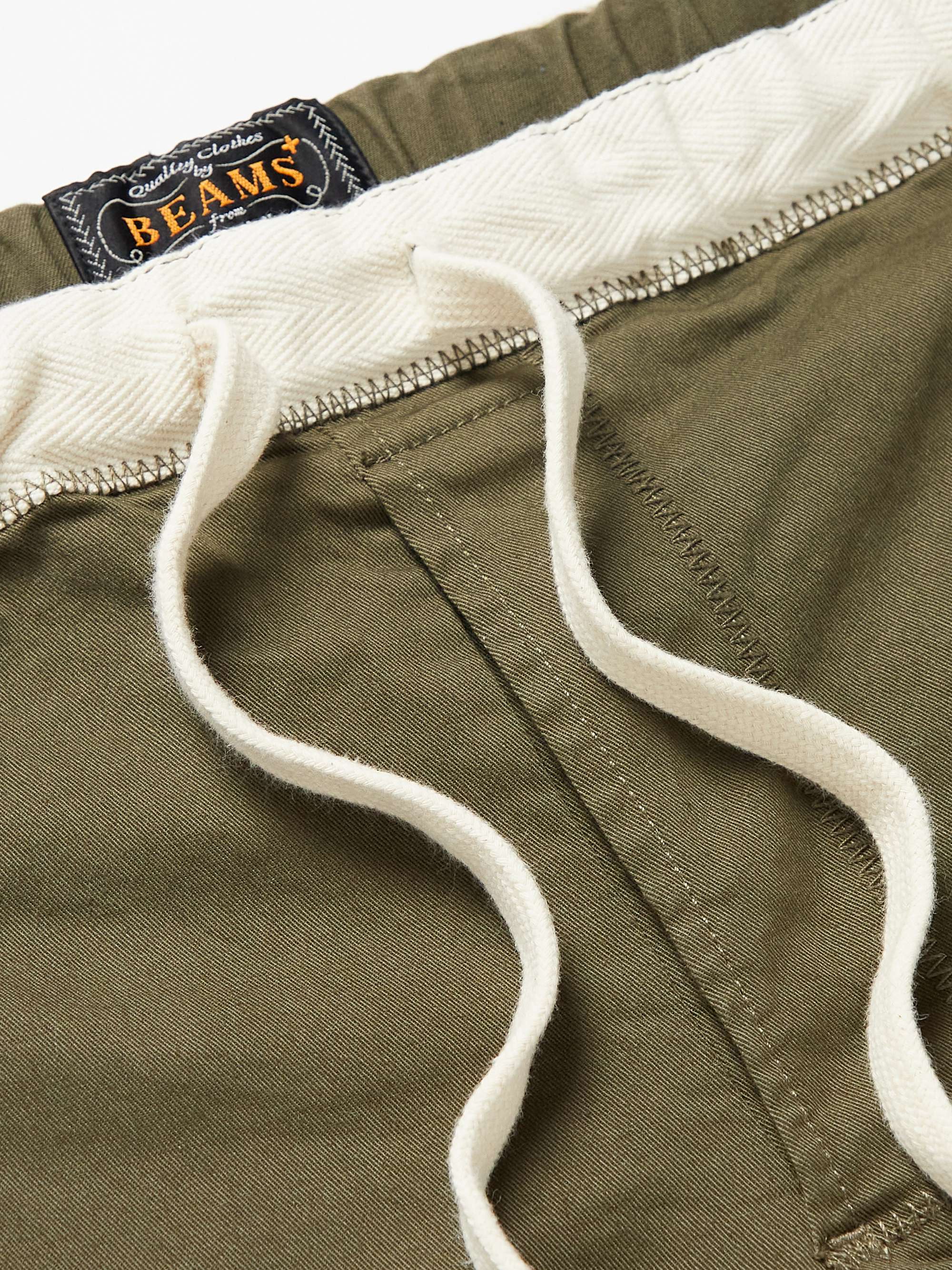 BEAMS PLUS Gym Tapered Stretch-Cotton Twill Drawstring Trousers