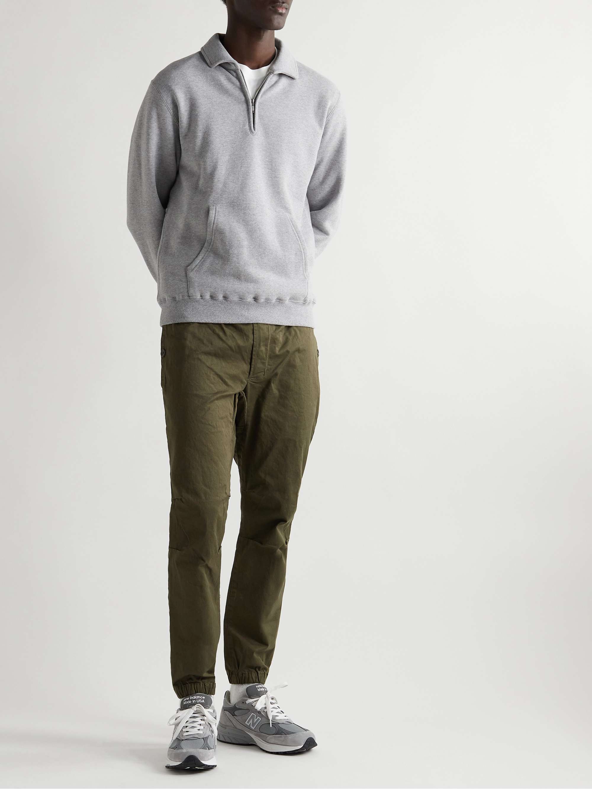 BEAMS PLUS Gym Tapered Stretch-Cotton Twill Drawstring Trousers