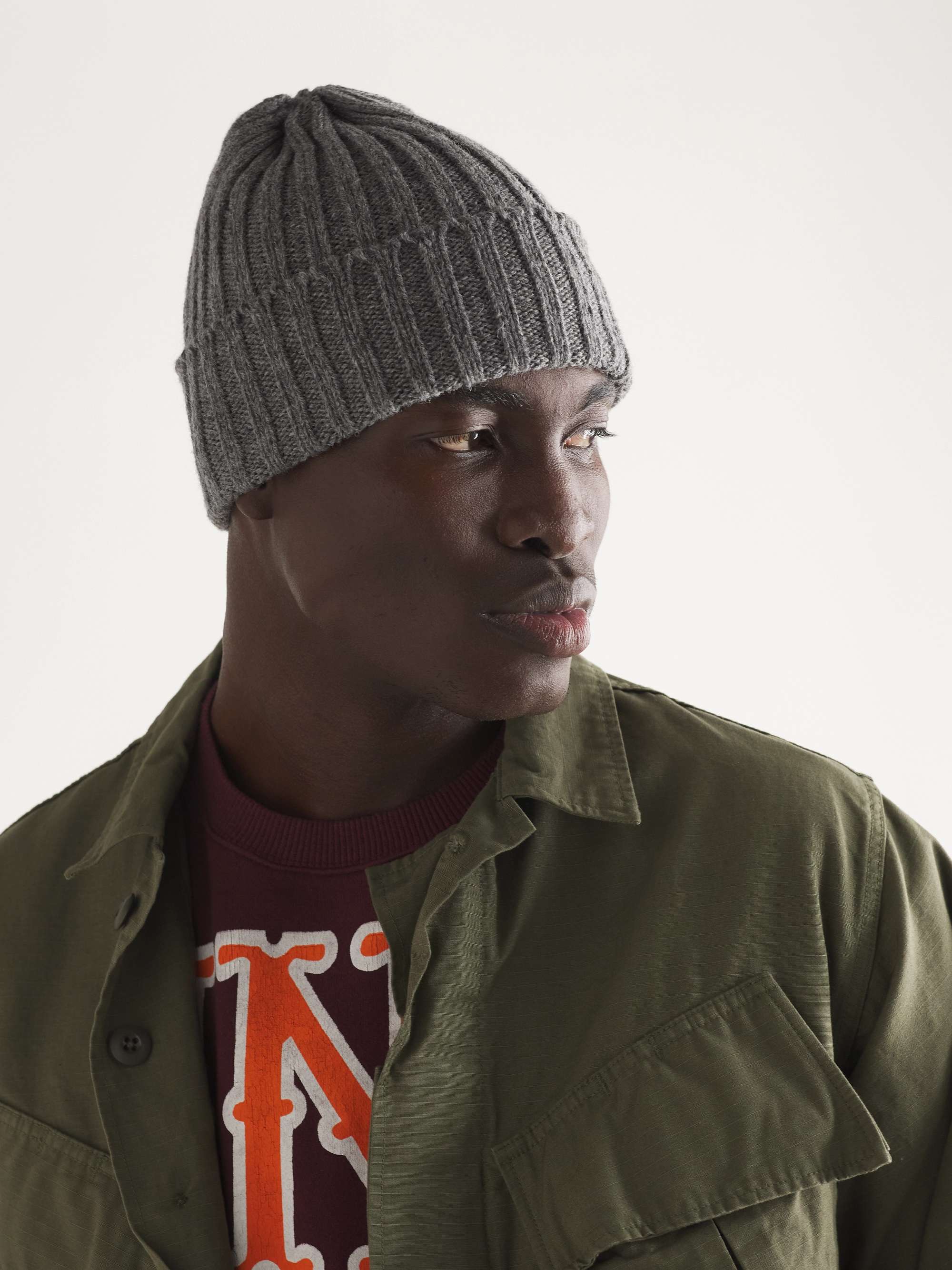 BEAMS PLUS Ribbed Wool Beanie