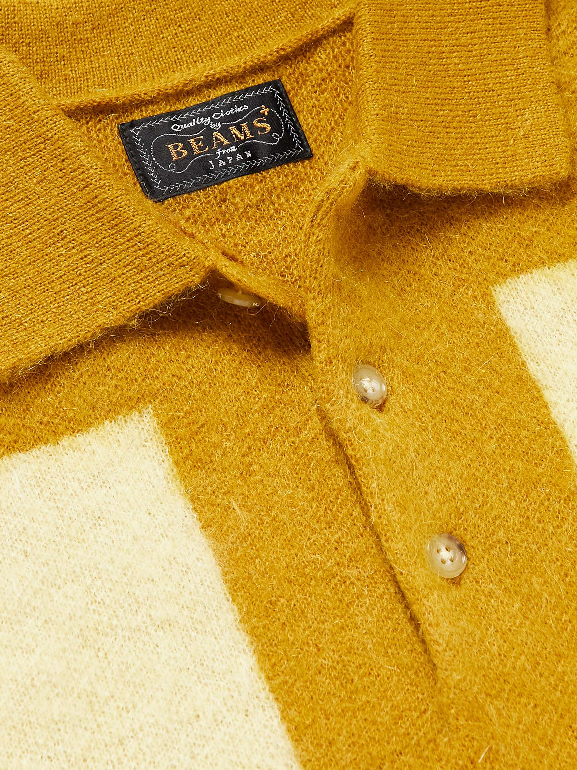 BEAMS PLUS Jacquard-Knit Polo Shirt
