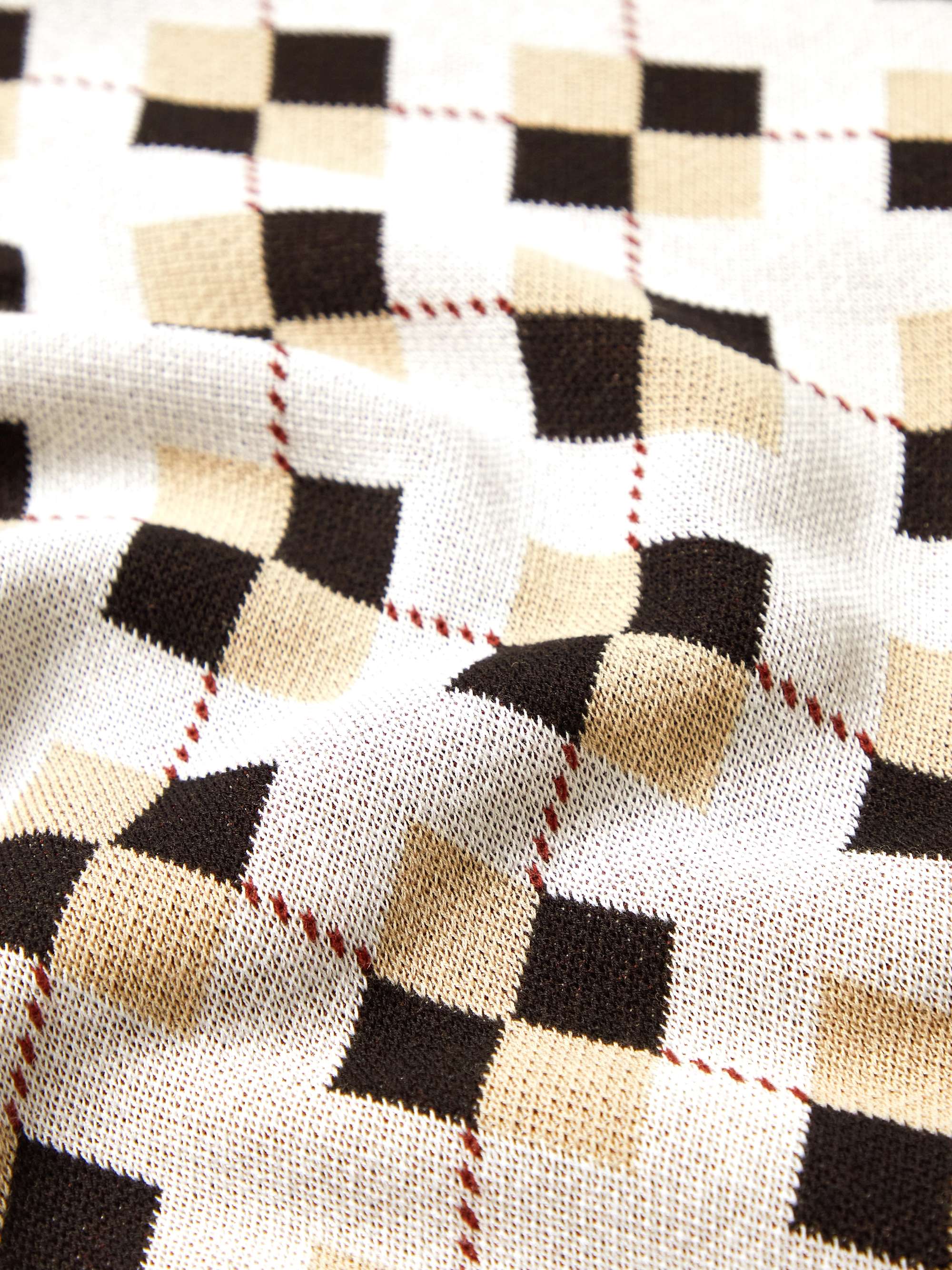 BEAMS PLUS Argyle Intarsia Cotton Polo Shirt