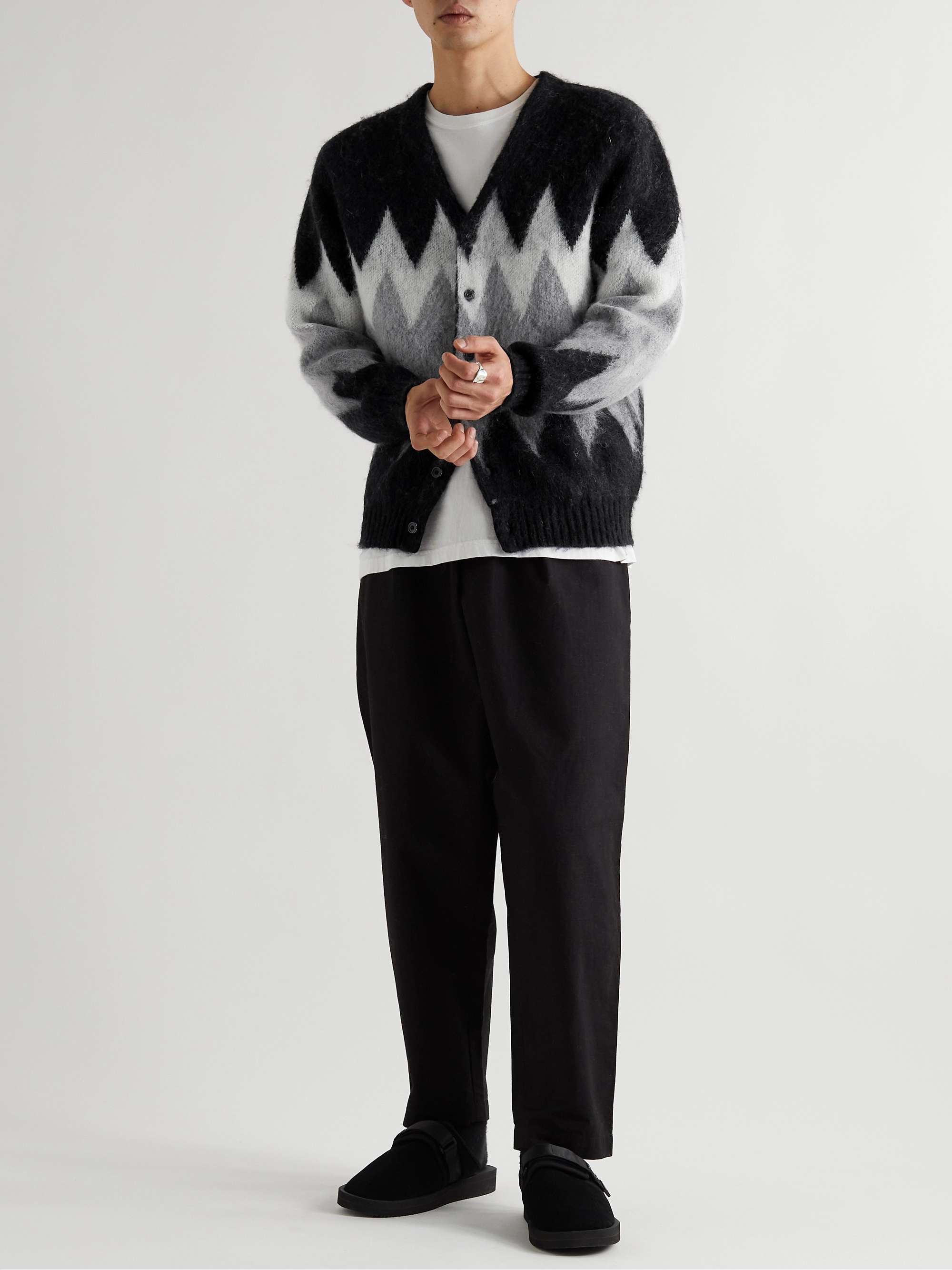 BEAMS PLUS Jacquard-Knit Cardigan